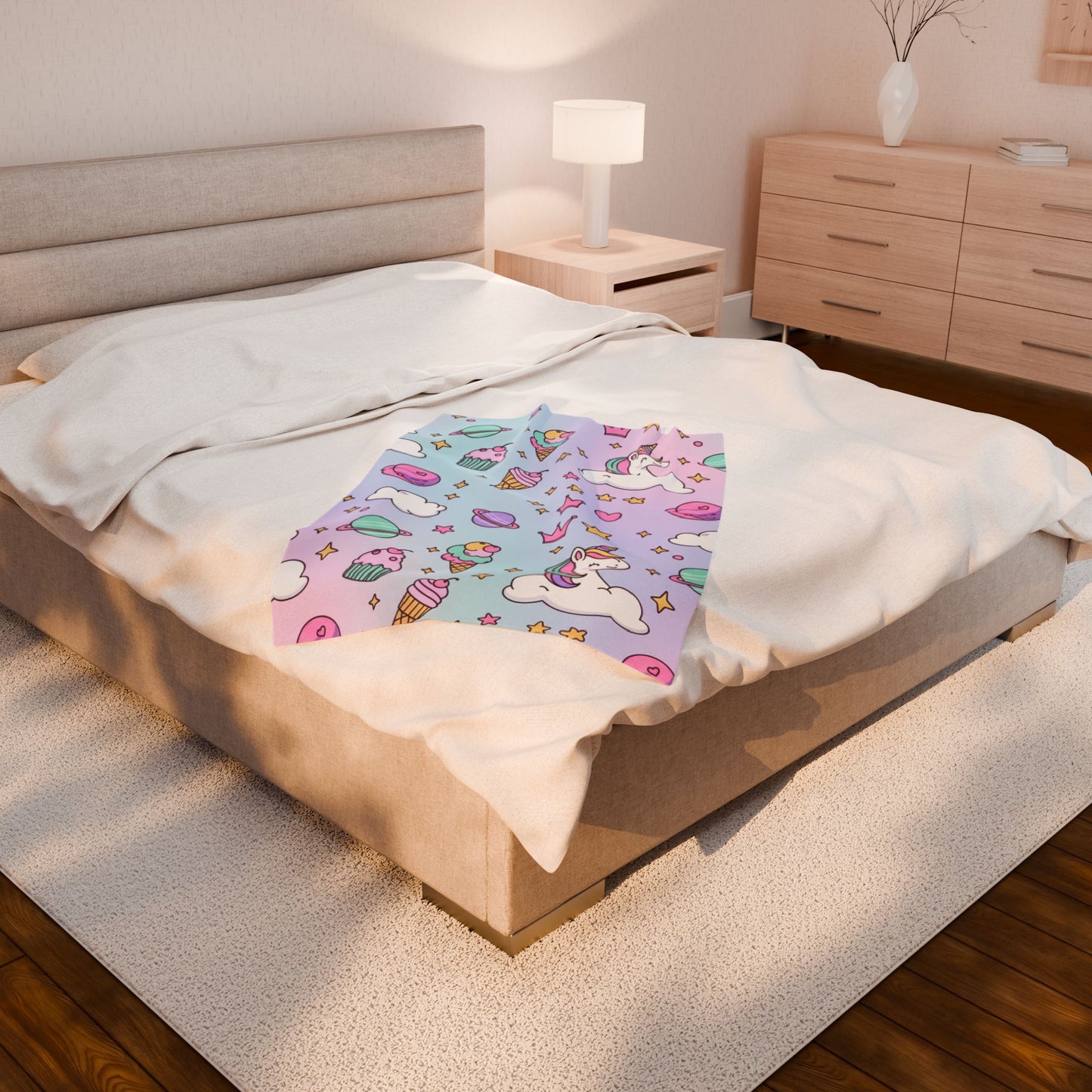Velveteen Plush Blanket - Cozy Unicorn Blanket