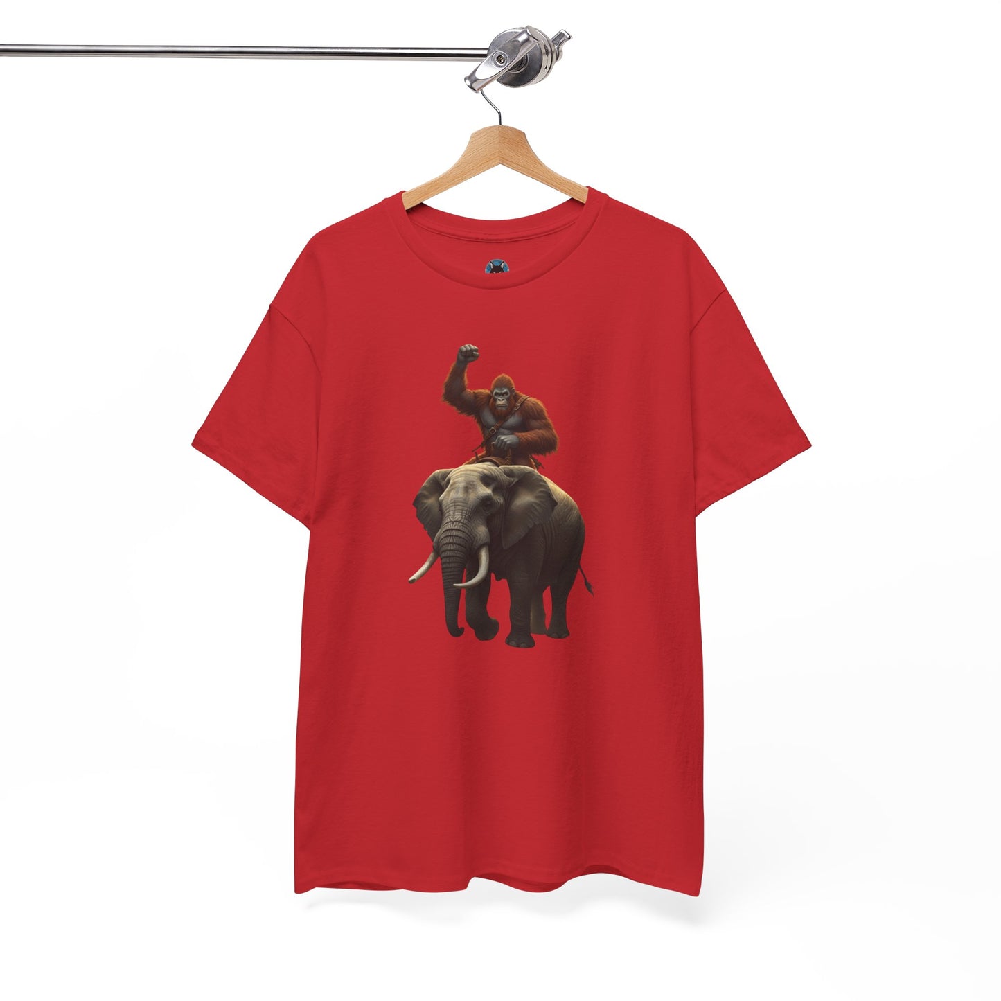 Bigfoot Riding Elephant Unisex T-Shirt