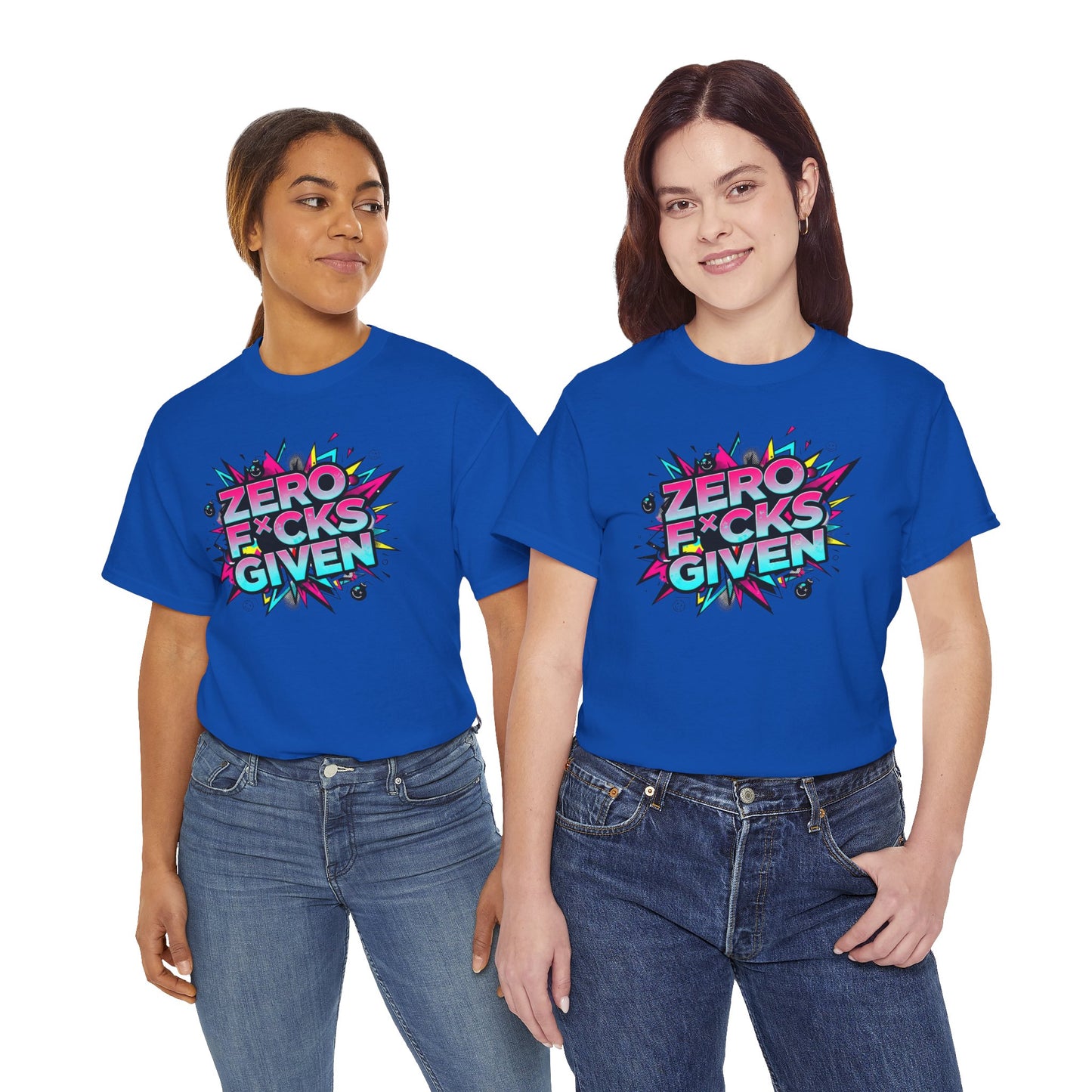Zero F*cks Given Graphic | Retro Pop Art Statement Shirt