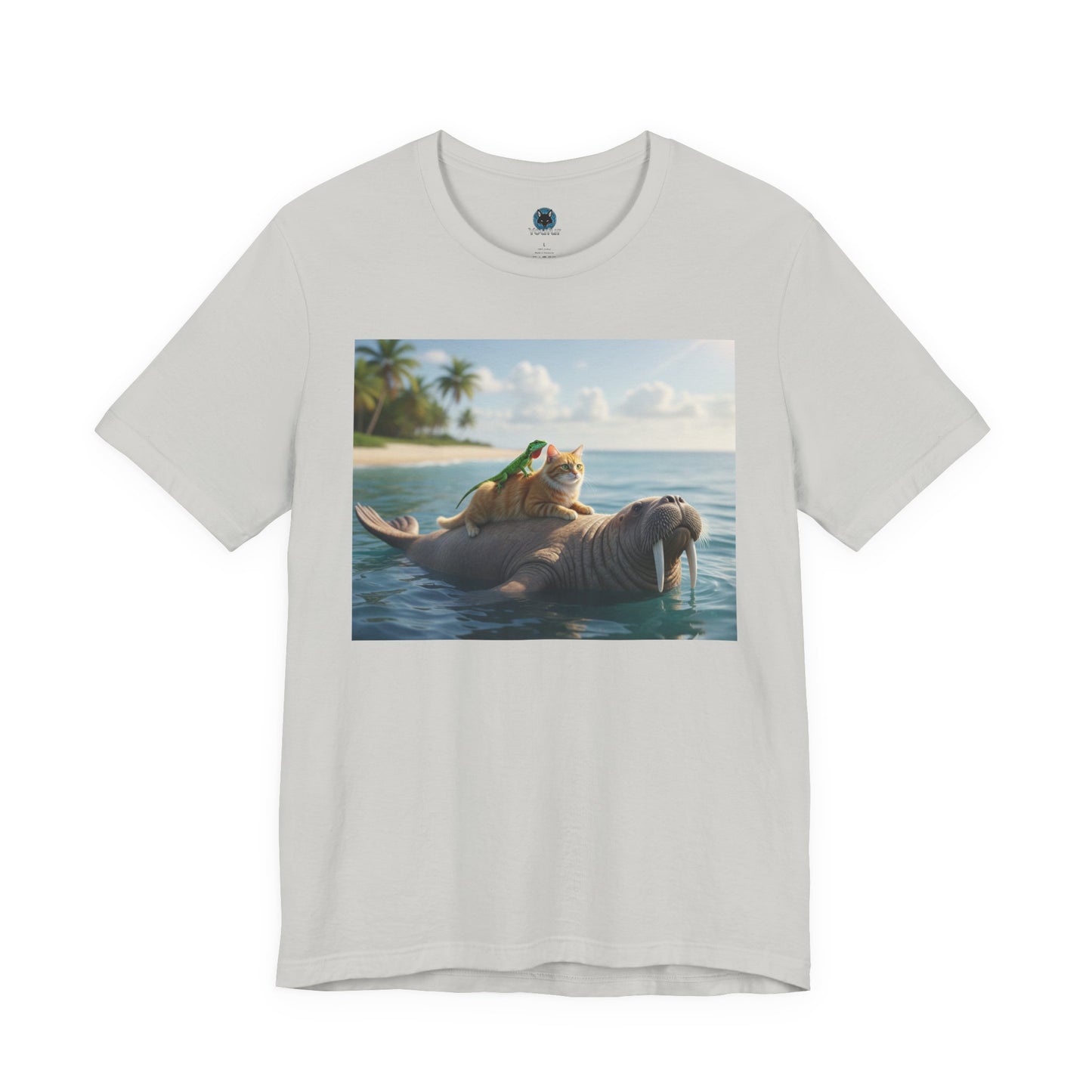 Ocean Friends Unisex T-Shirt - Walrus Cat Lizard Design