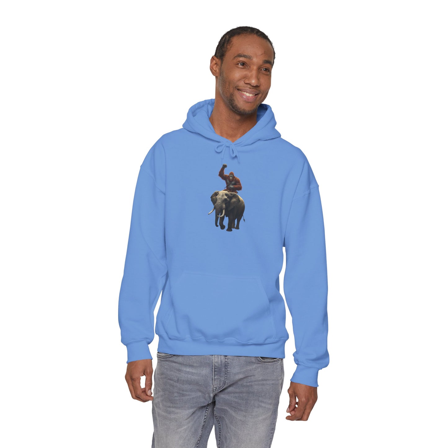 Bigfoot Riding an Elephant Hoodie - Unisex Sweatshirt