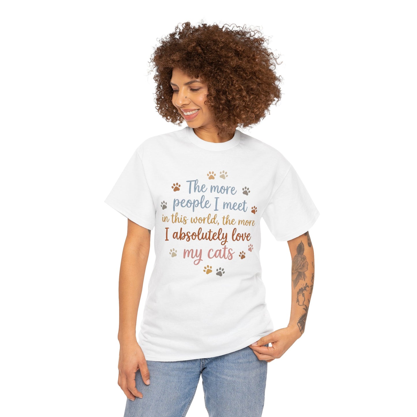 I Absolutely Love My Cats T-Shirt - Cat Paw Print Tee-Funny Cat Lover Shirt- Anti Social Cat Lady Tee Cute -Kitten Owner Apparel