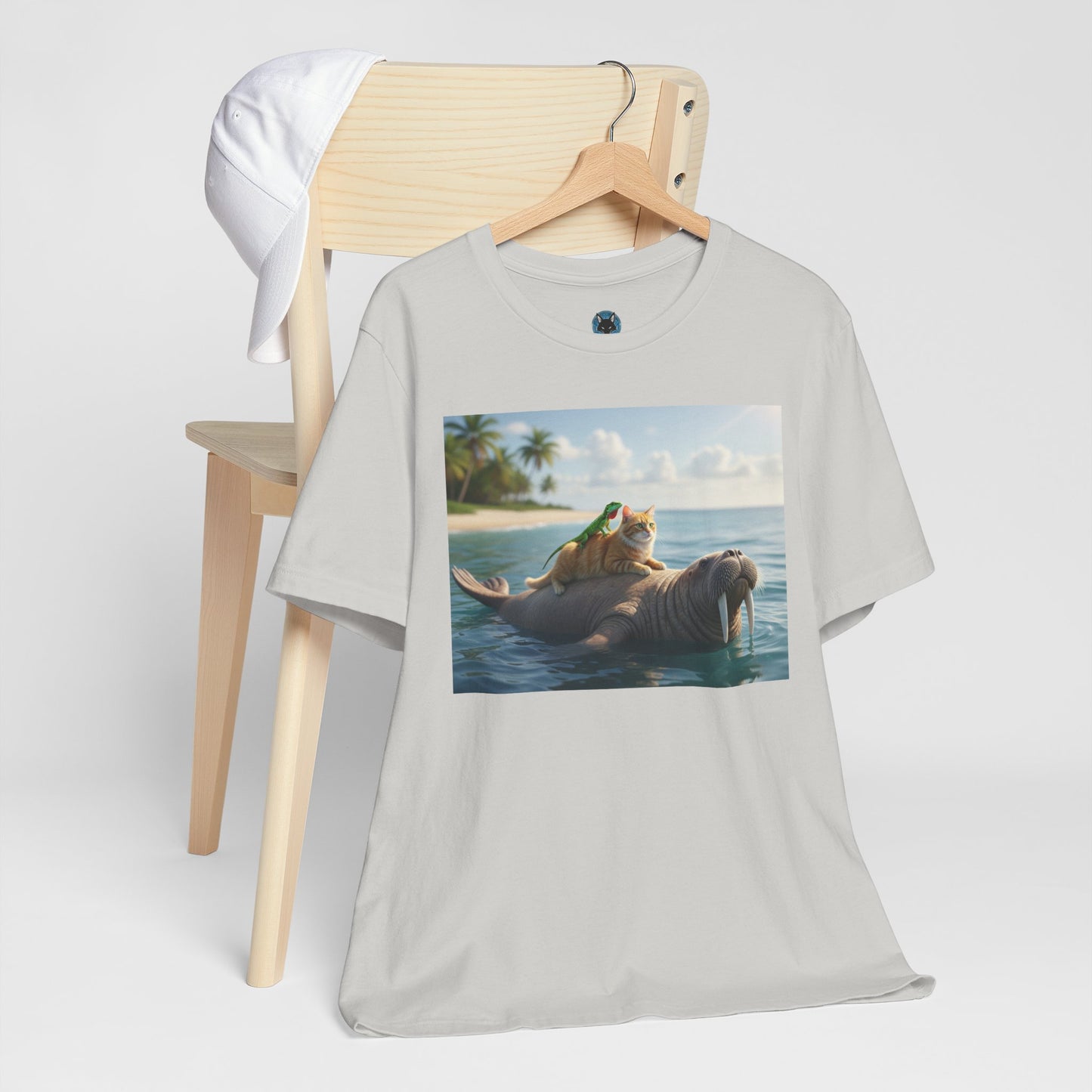 Ocean Friends Unisex T-Shirt - Walrus Cat Lizard Design