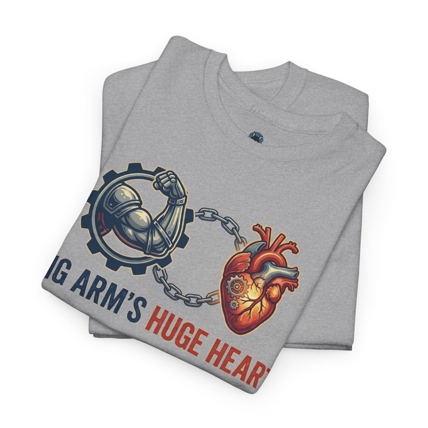 Big Arms Huge Heart Gym T-Shirt | Men's Bodybuilding Graphic Tee | Funny Weightlifting Shirt | Workout Motivation Top | Fitness Lover Gift