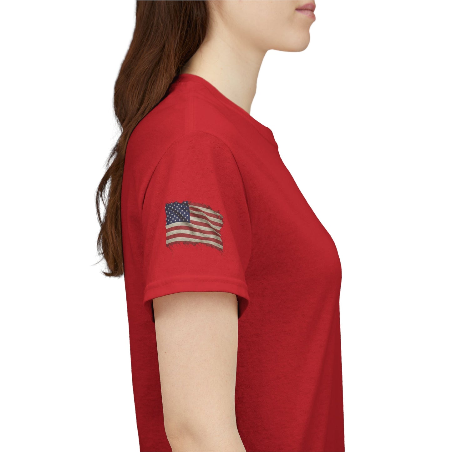 Patriotic Tee with Bald Eagle and Flag