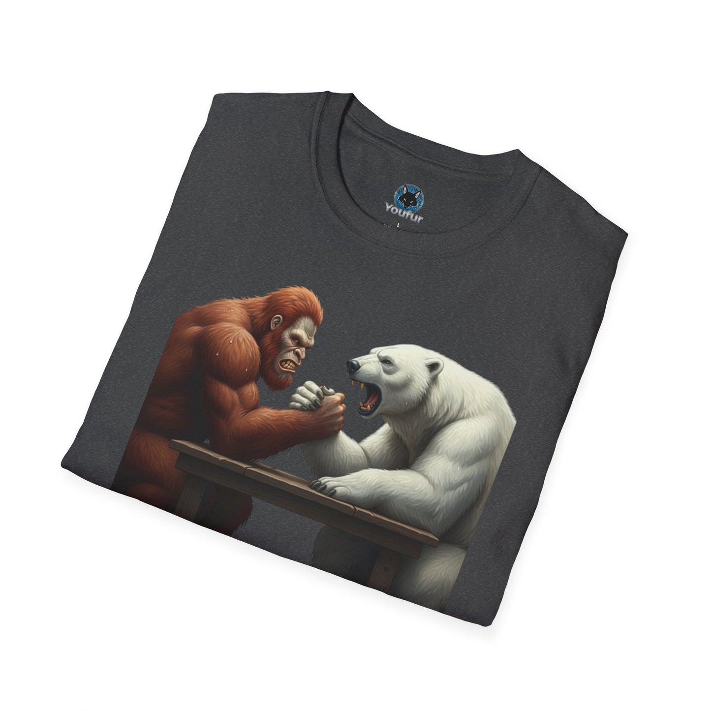 Graphic T-shirt - Bigfoot Arm Wrestling Polar Bear Design
