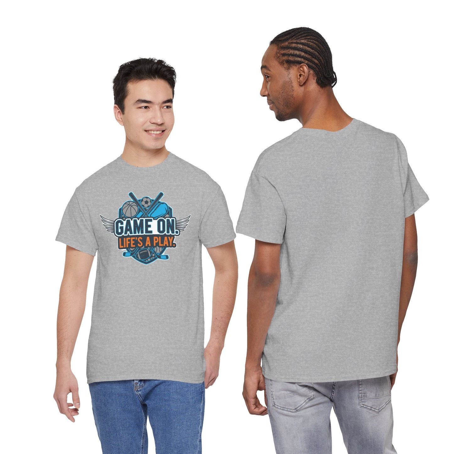 “Let’s Play” T‑Shirt — Fun Sports Graphic Tee