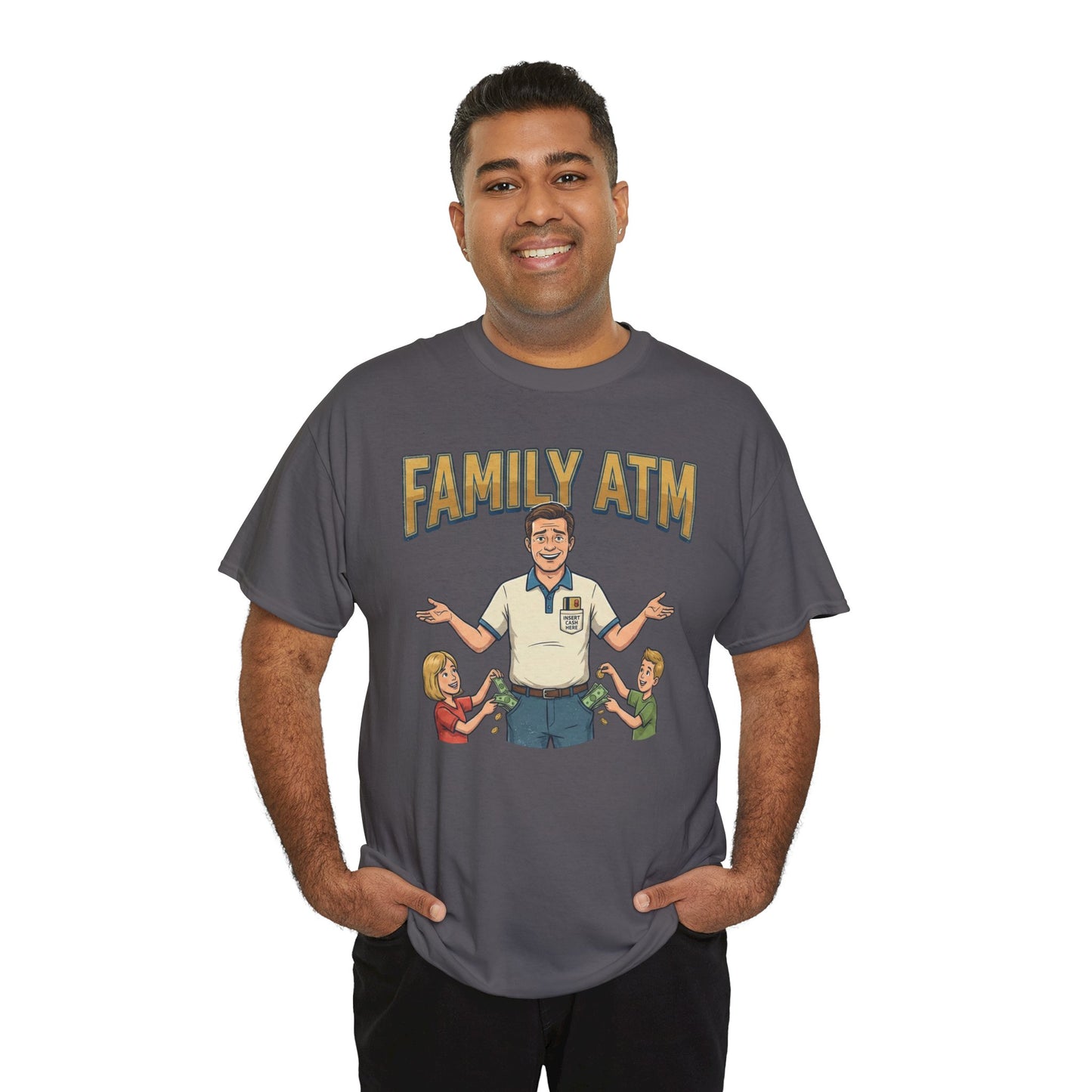 Family ATM Funny Dad Shirt, Father's Day Gift, Husband Birthday Idea, Dad Bank Tee, Humor Top For Men
