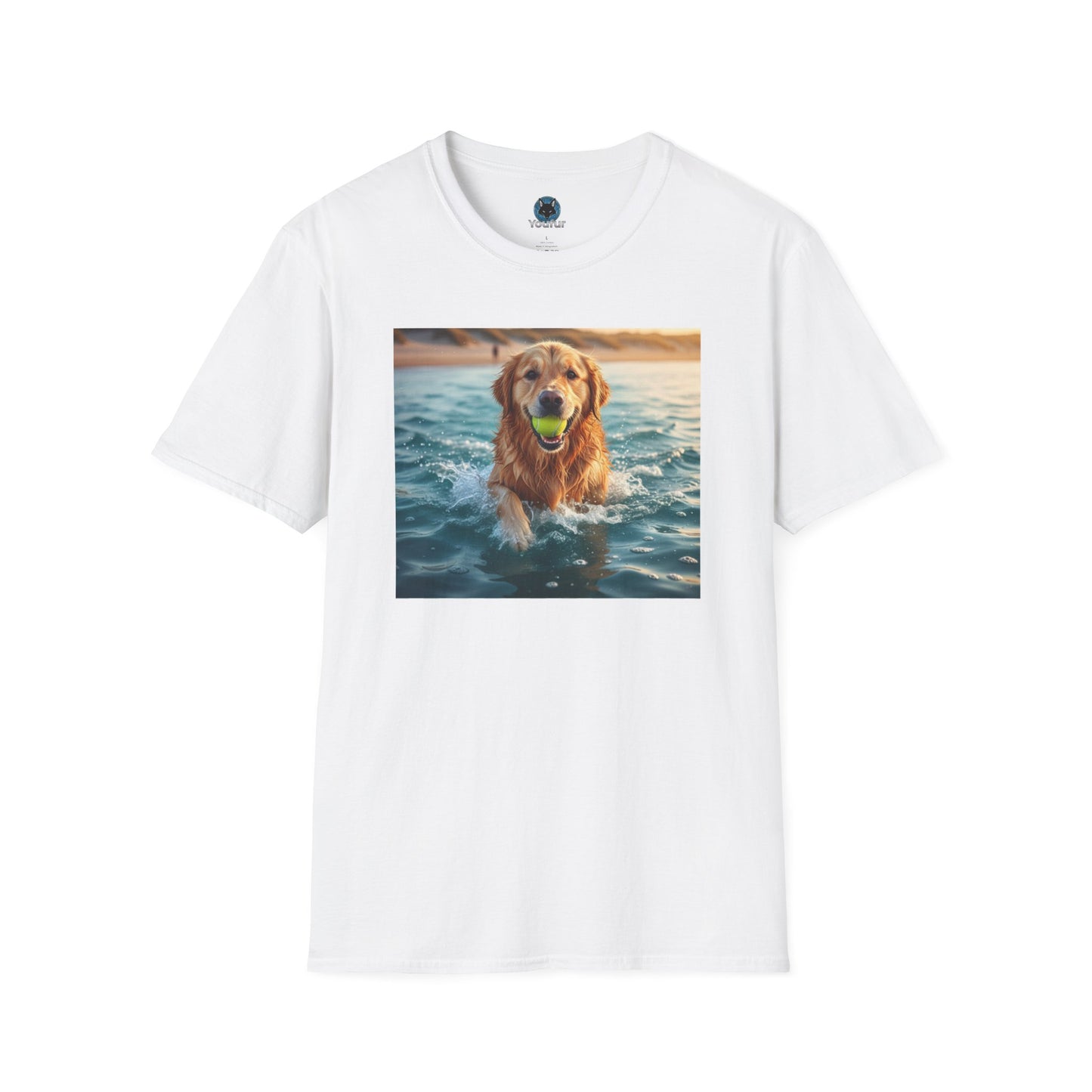 Dog Retrieving Tennis Ball Softstyle T-Shirt