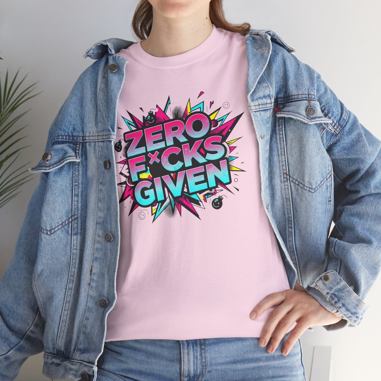 Zero F*cks Given Graphic  | Retro Pop Art Statement Shirt