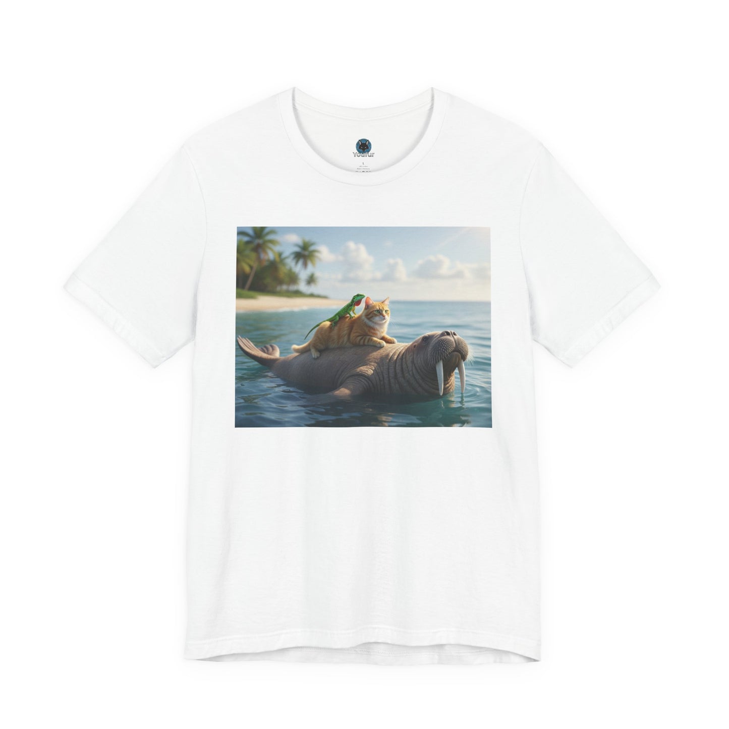 Ocean Friends Unisex T-Shirt - Walrus Cat Lizard Design