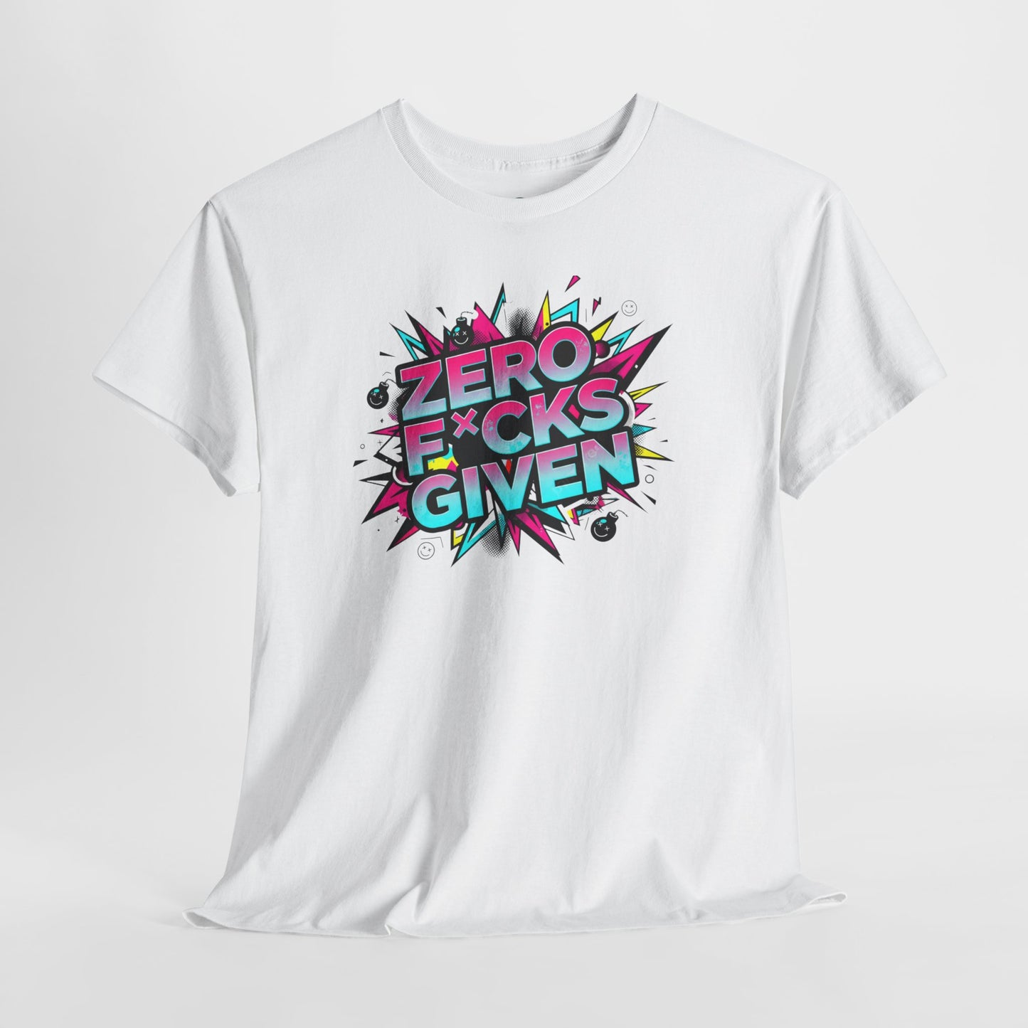 Zero F*cks Given Graphic  | Retro Pop Art Statement Shirt