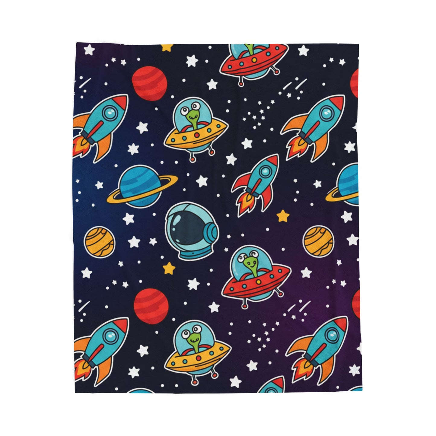 Kids Space Velveteen Plush Blanket - Cozy and Soft Throw Blanket for Children