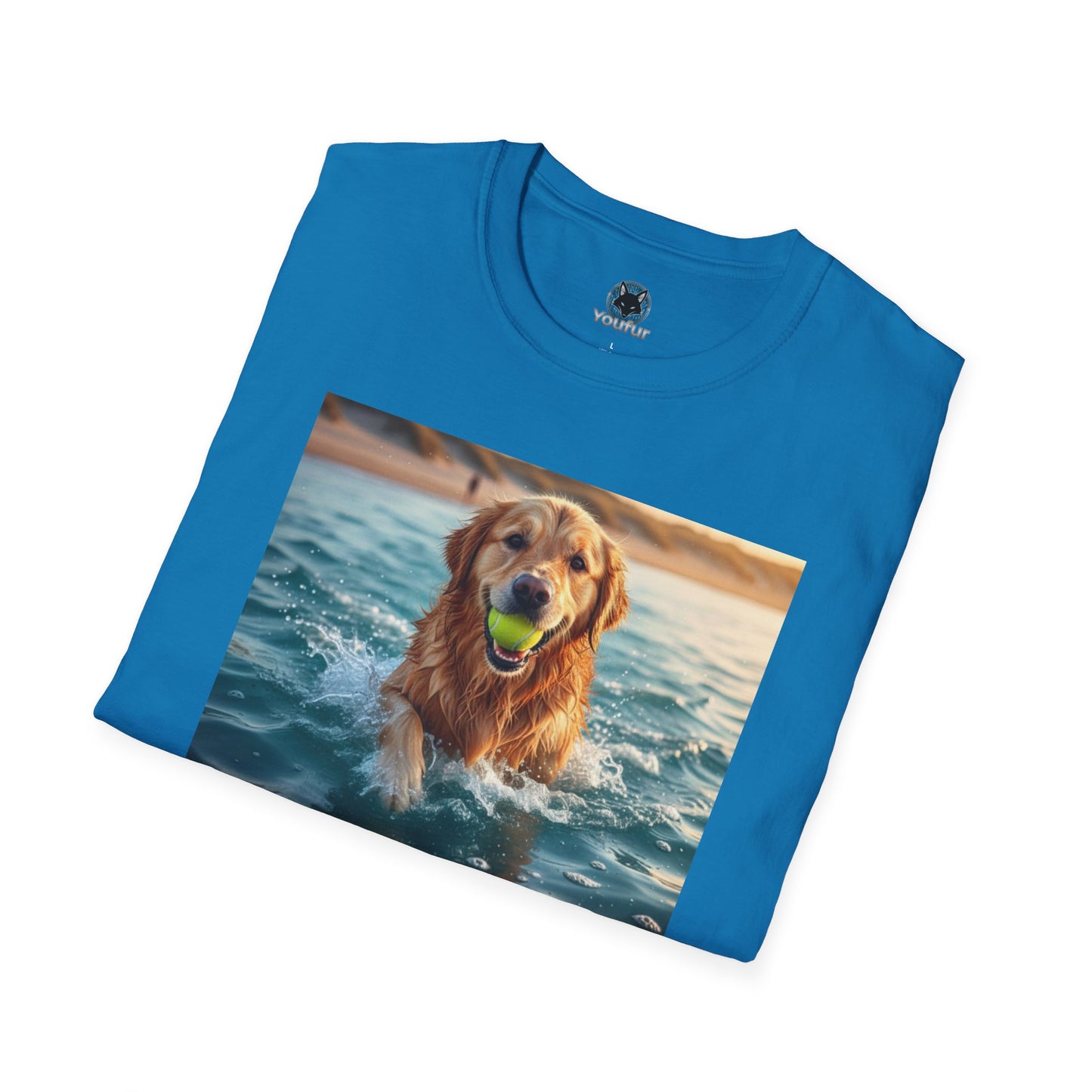 Dog Retrieving Tennis Ball Softstyle T-Shirt