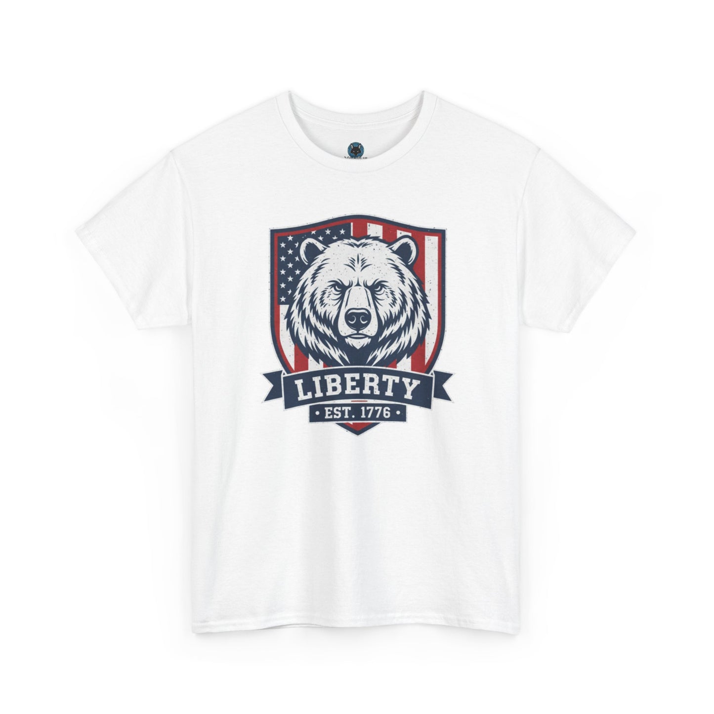 Patriotic Bear Shirt -  USA Flag Shield Tee - Liberty Est 1776 Top s- 4th of July Gift - American Animal Apparel