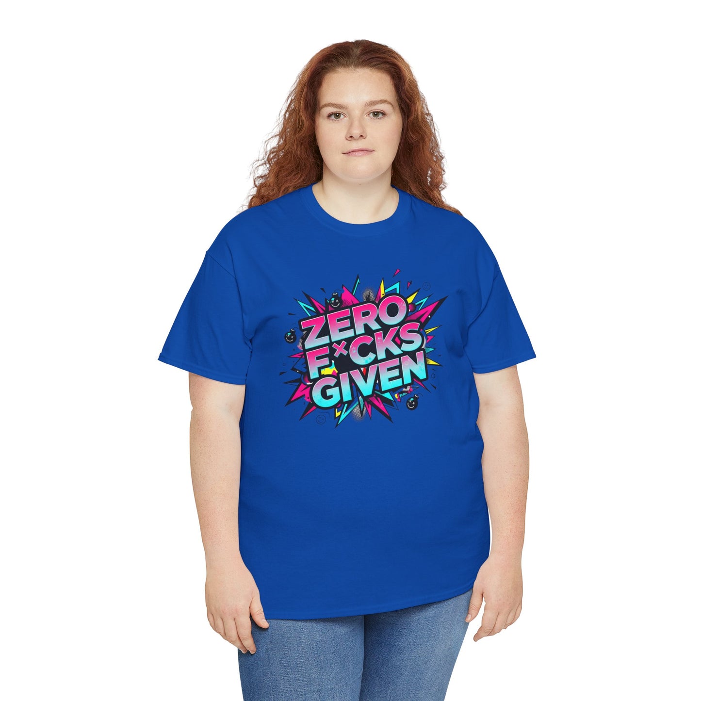 Zero F*cks Given Graphic  | Retro Pop Art Statement Shirt