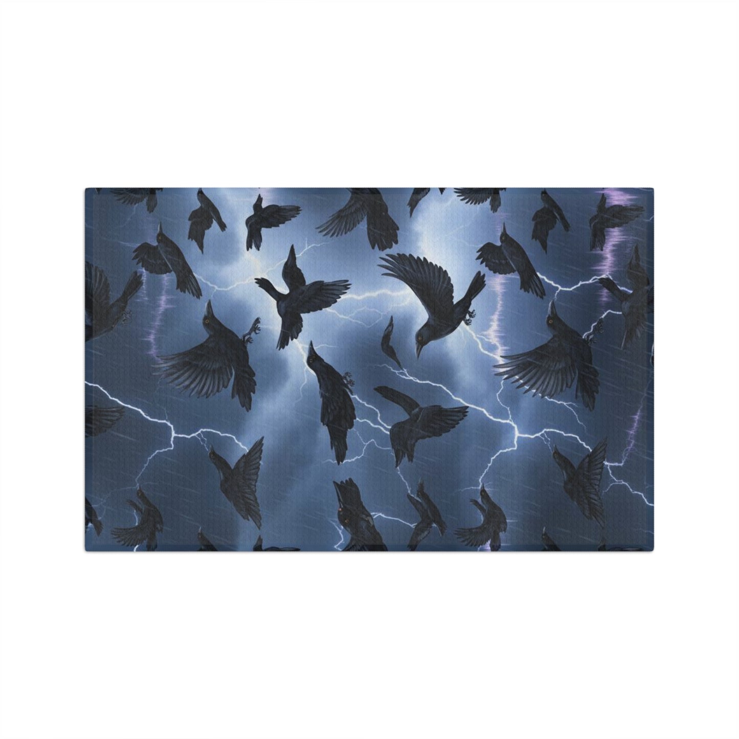 Kitchen Towel - Black Birds in the Storm Microfiber Tea Towel