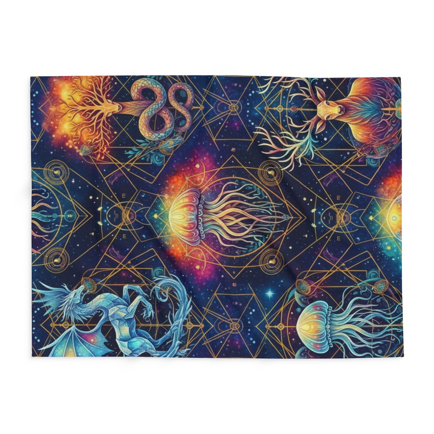 Fleece Blanket - Geo-Bloom Arctic Design