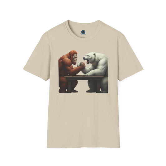 Graphic T-shirt - Bigfoot Arm Wrestling Polar Bear Design