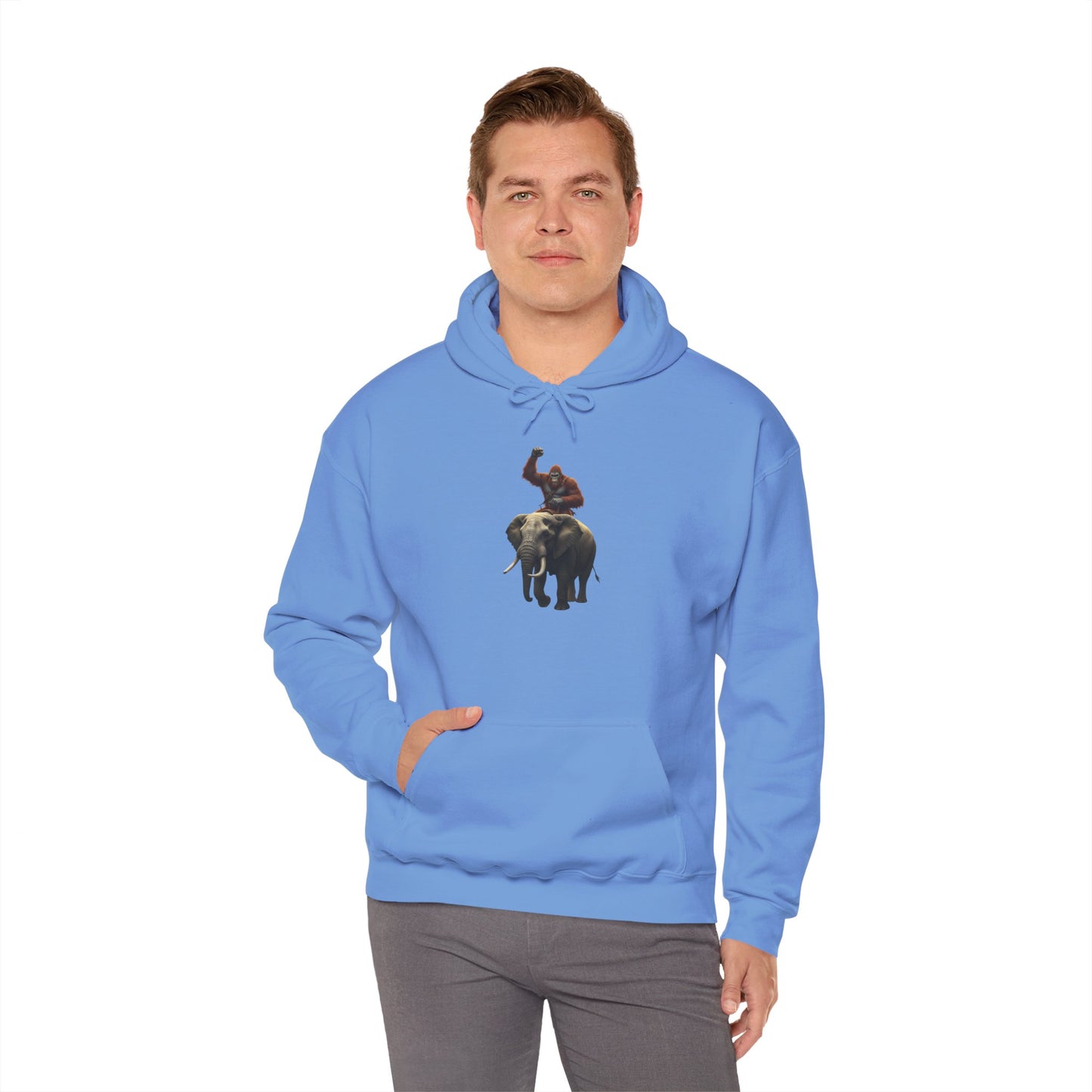 Bigfoot Riding an Elephant Hoodie - Unisex Sweatshirt