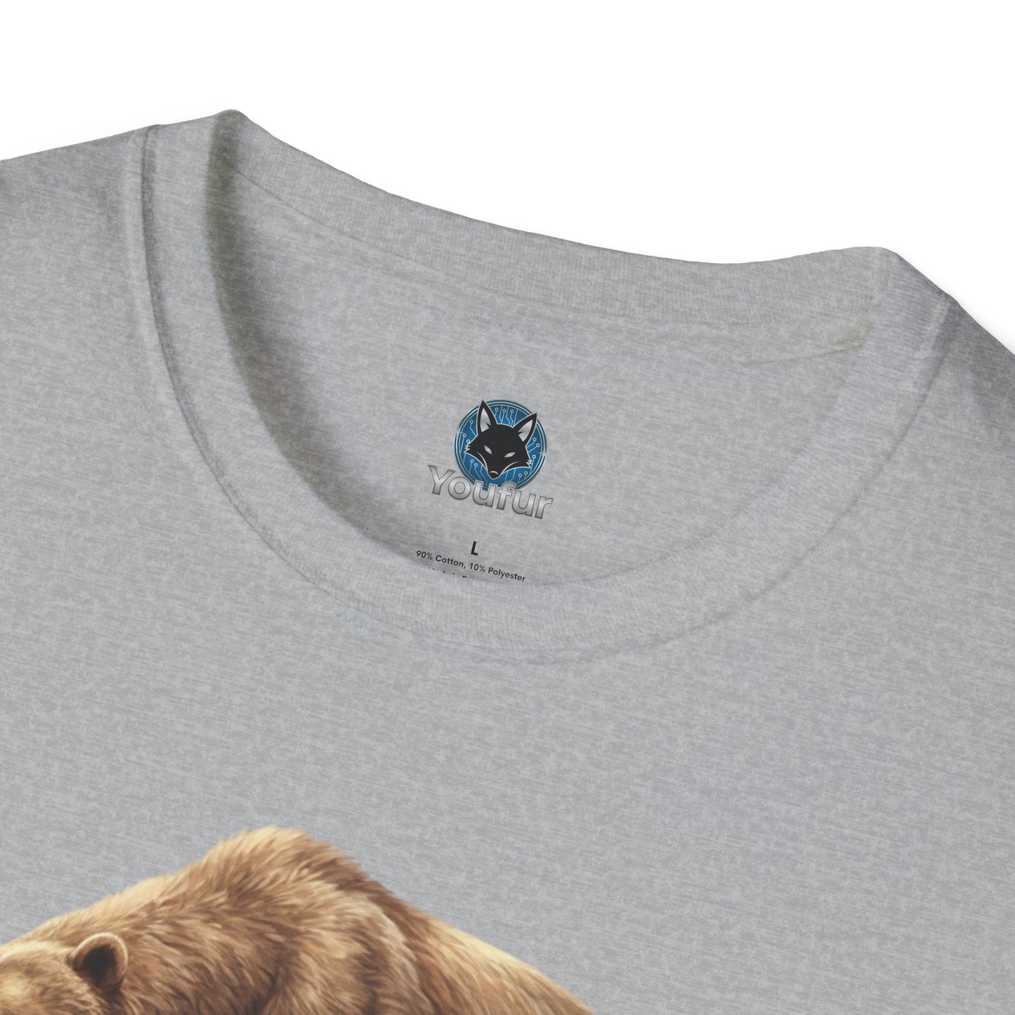 Mythical Greek Zues Softstyle T-Shirt with Grizzly Bear Design