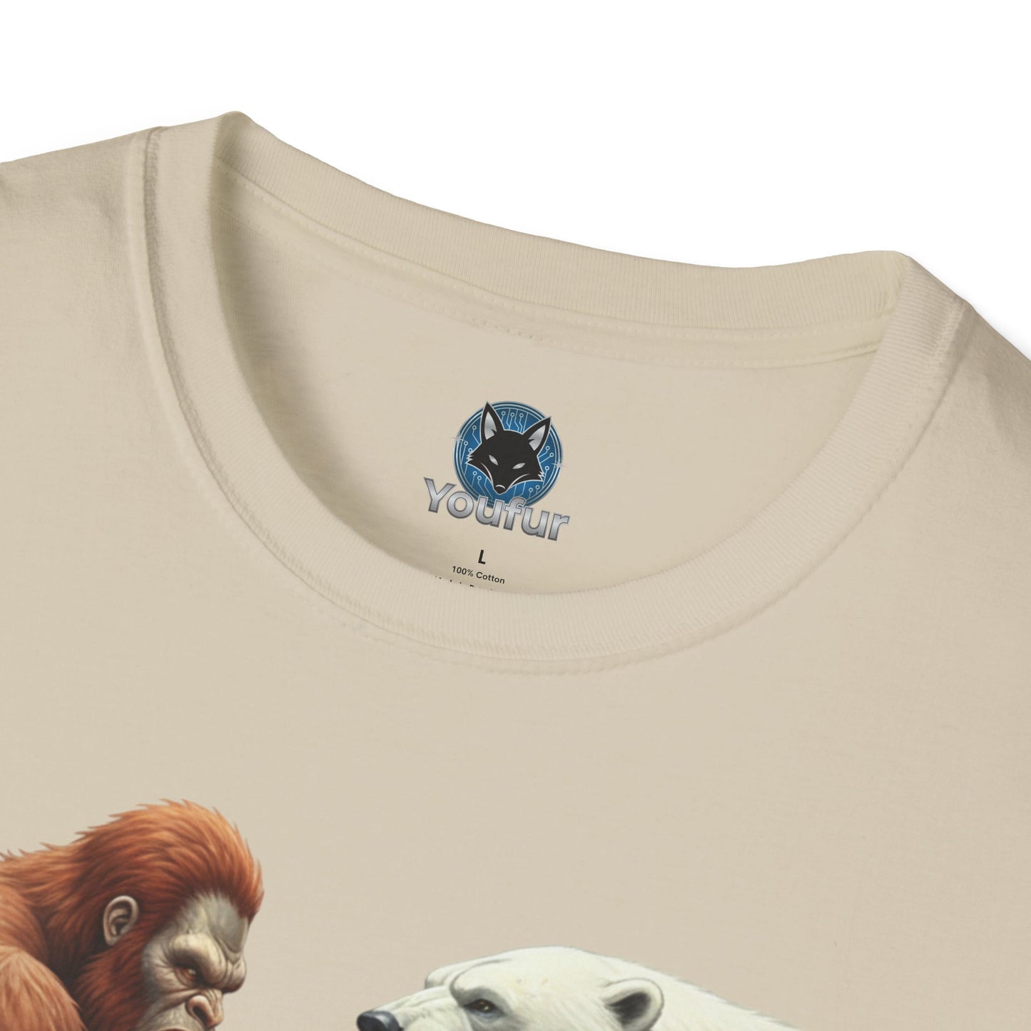 Graphic T-shirt - Bigfoot Arm Wrestling Polar Bear Design