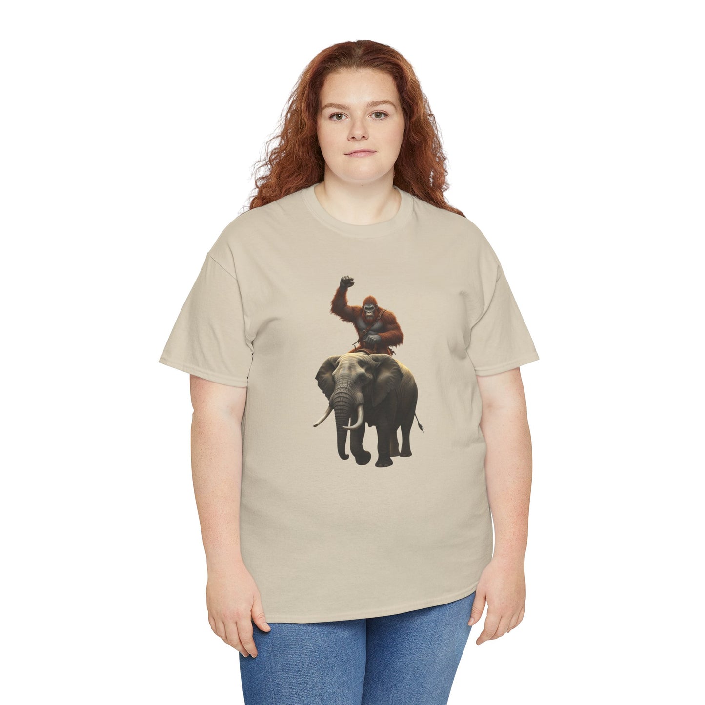 Bigfoot Riding Elephant Unisex T-Shirt