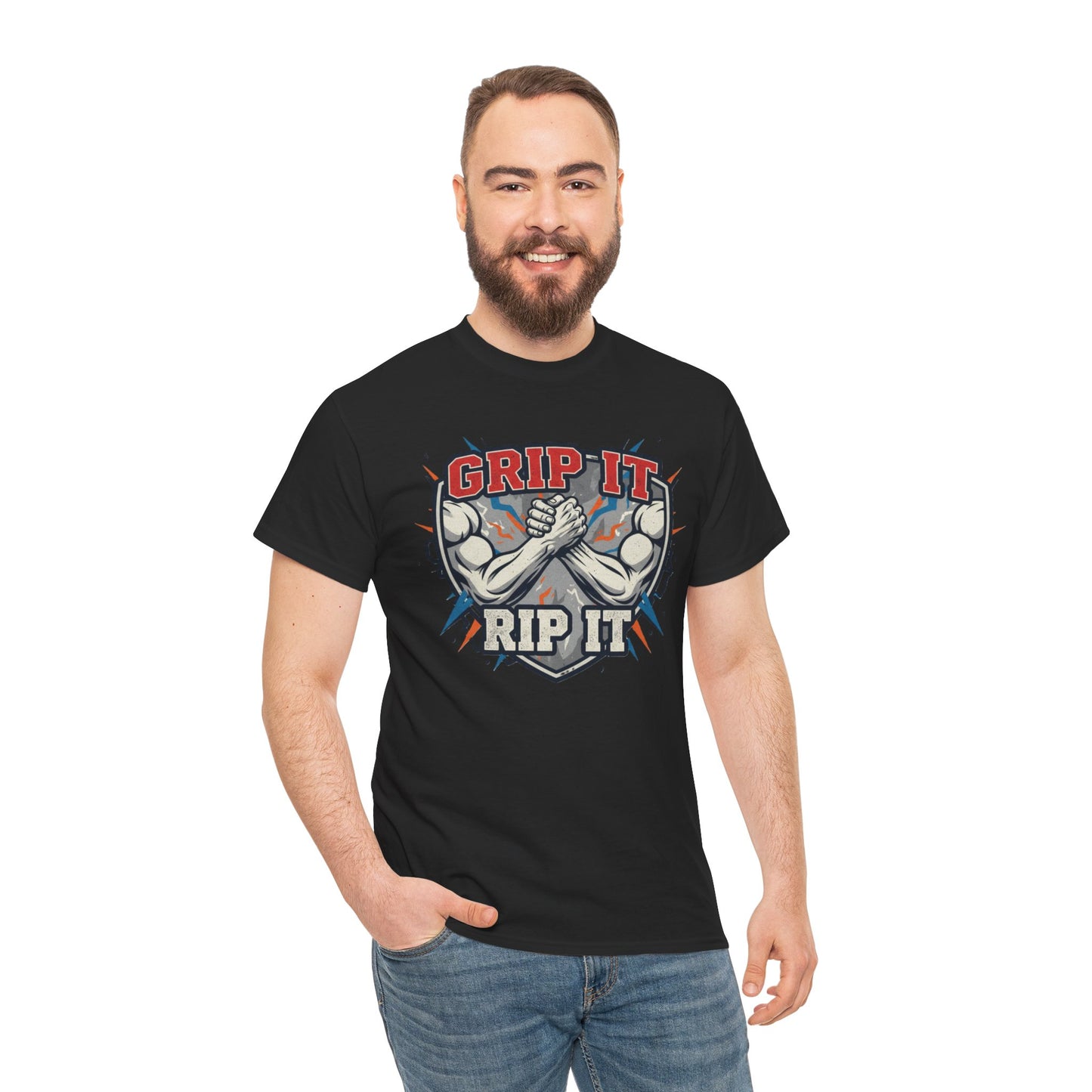Arm Wrestling  - Grip It and Rip It Unisex Heavy Cotton T-Shirt