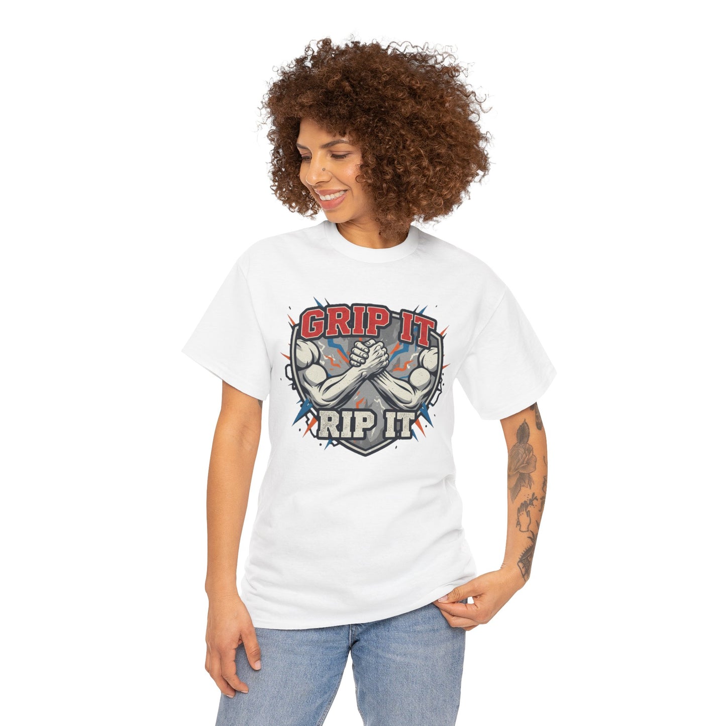 Arm Wrestling  - Grip It and Rip It Unisex Heavy Cotton T-Shirt