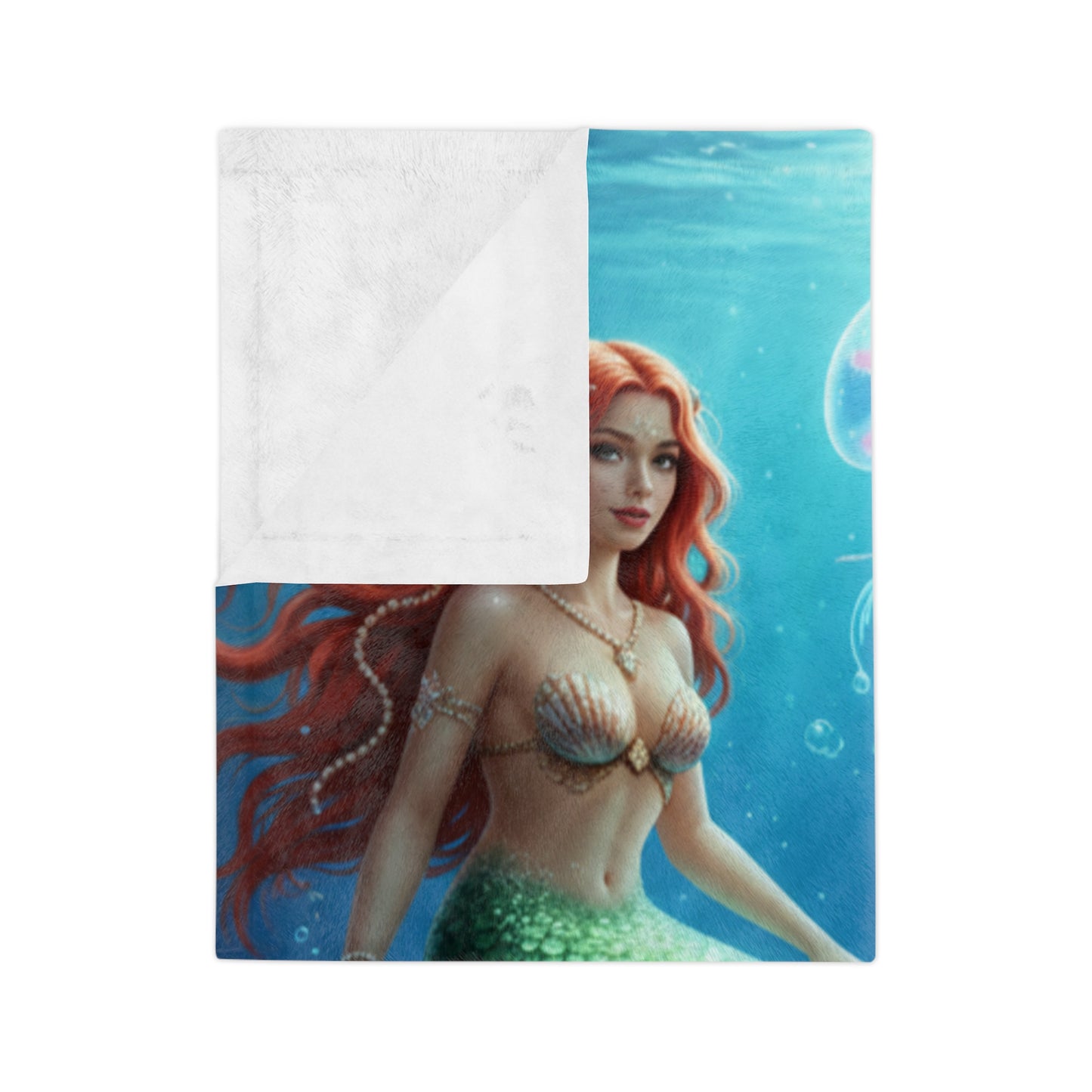 Velveteen Microfiber Blanket - Seductive Mermaids Blanket