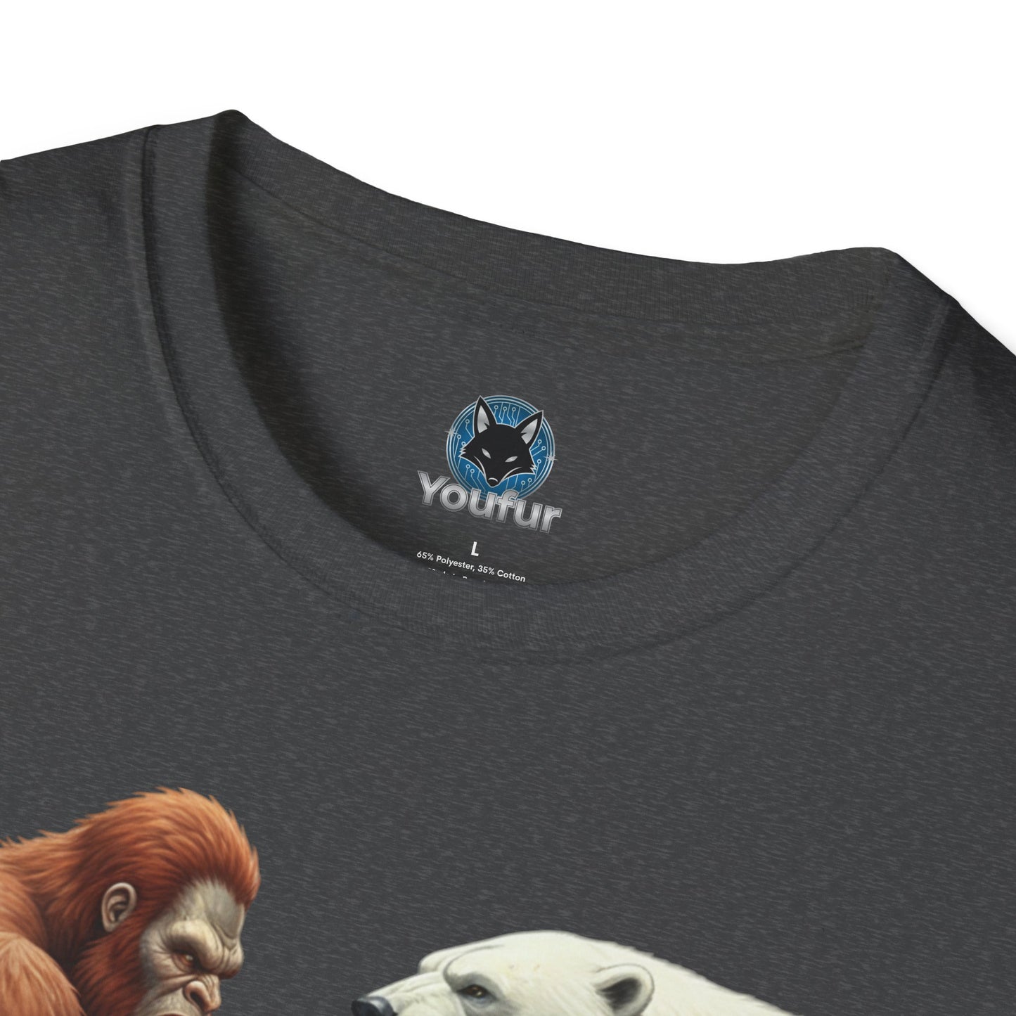 Graphic T-shirt - Bigfoot Arm Wrestling Polar Bear Design