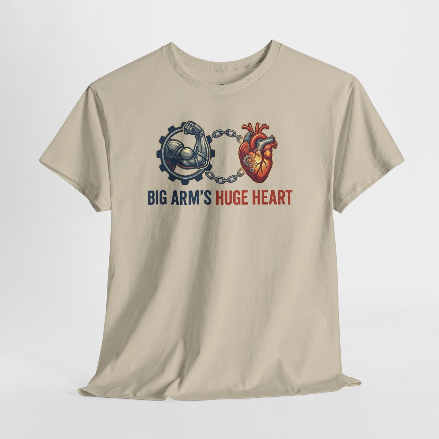 Big Arms Huge Heart Gym T-Shirt | Men's Bodybuilding Graphic Tee | Funny Weightlifting Shirt | Workout Motivation Top | Fitness Lover Gift