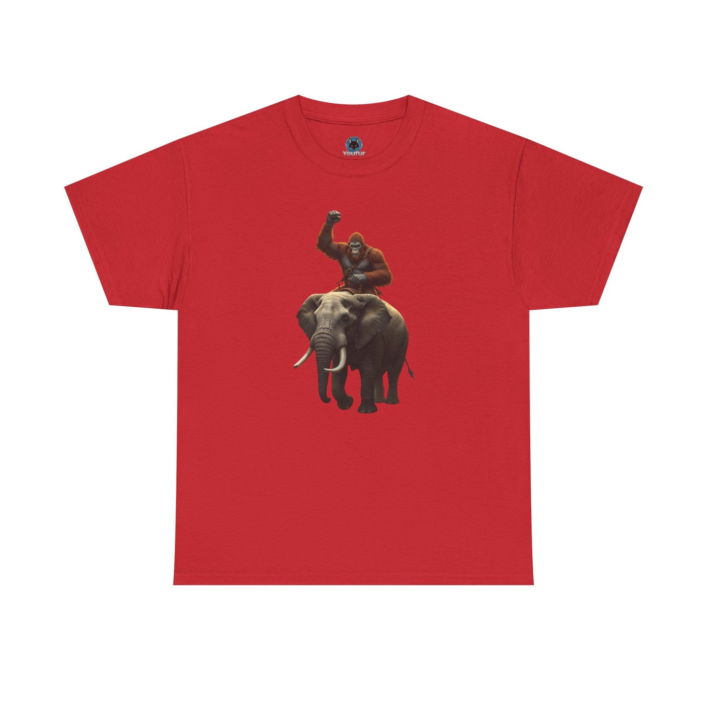 Bigfoot Riding Elephant Unisex T-Shirt