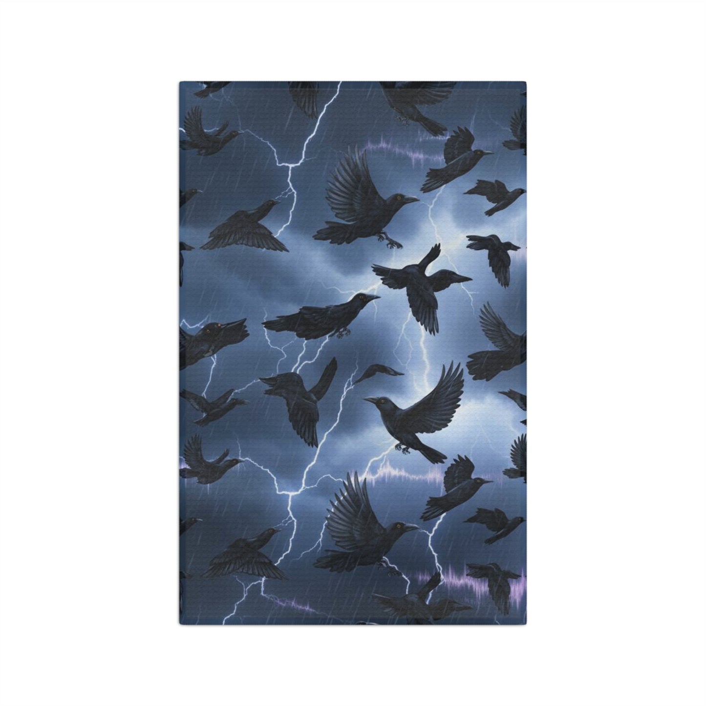 Kitchen Towel - Black Birds in the Storm Microfiber Tea Towel