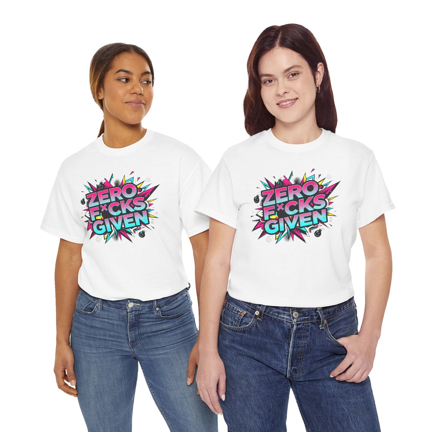 Zero F*cks Given Graphic  | Retro Pop Art Statement Shirt