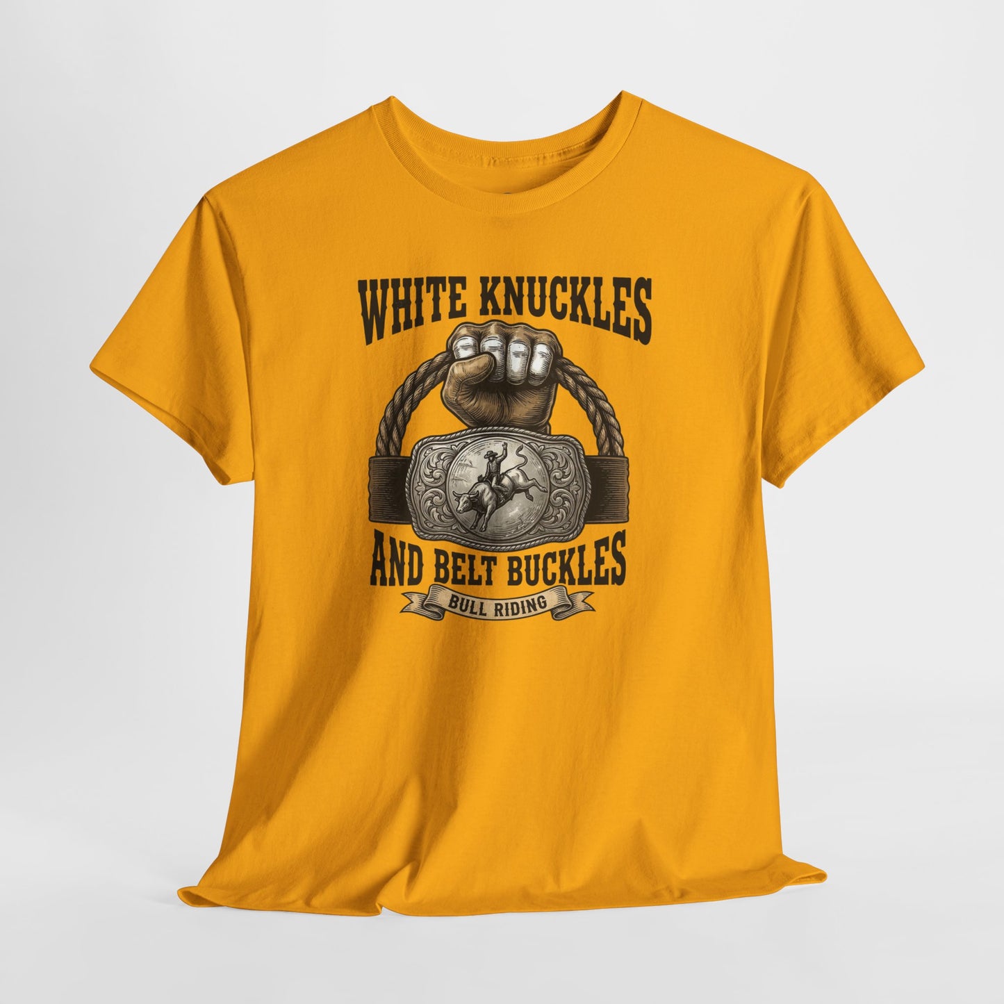 White Knuckles Belt Buckles Shirt, Bull Riding Tee, Rodeo Cowboy Gift, Western Graphic Top, Country Rodeo Apparel