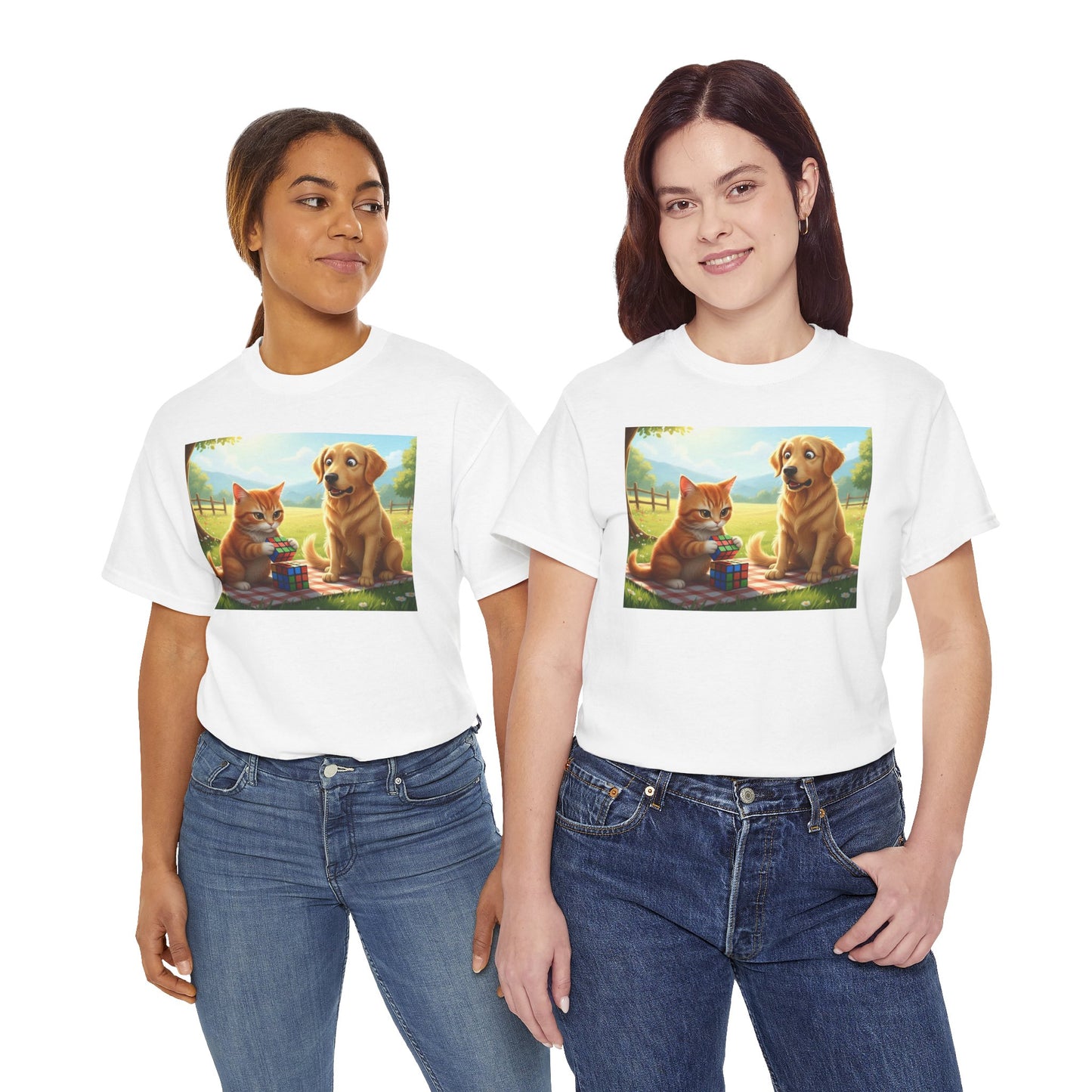 Cat and Dog Rubik's Cube T-Shirt