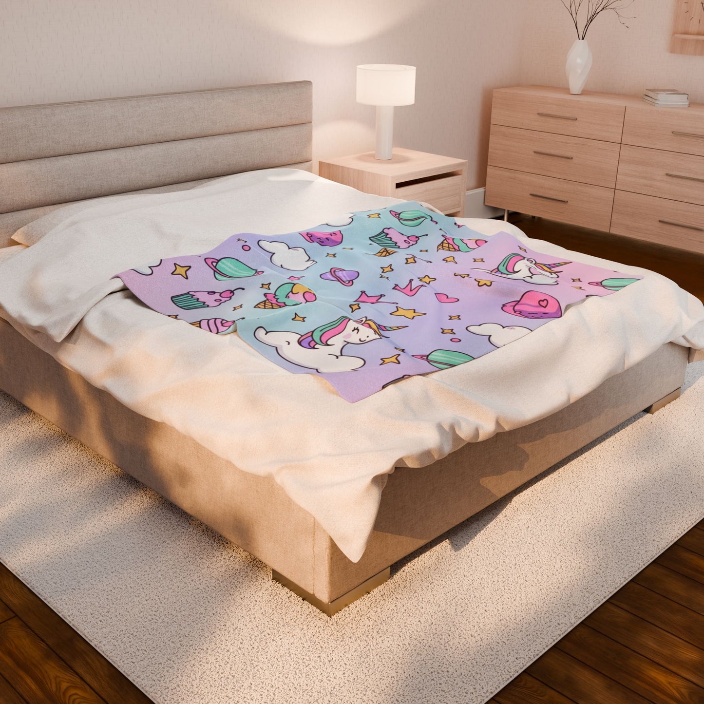 Velveteen Plush Blanket - Cozy Unicorn Blanket