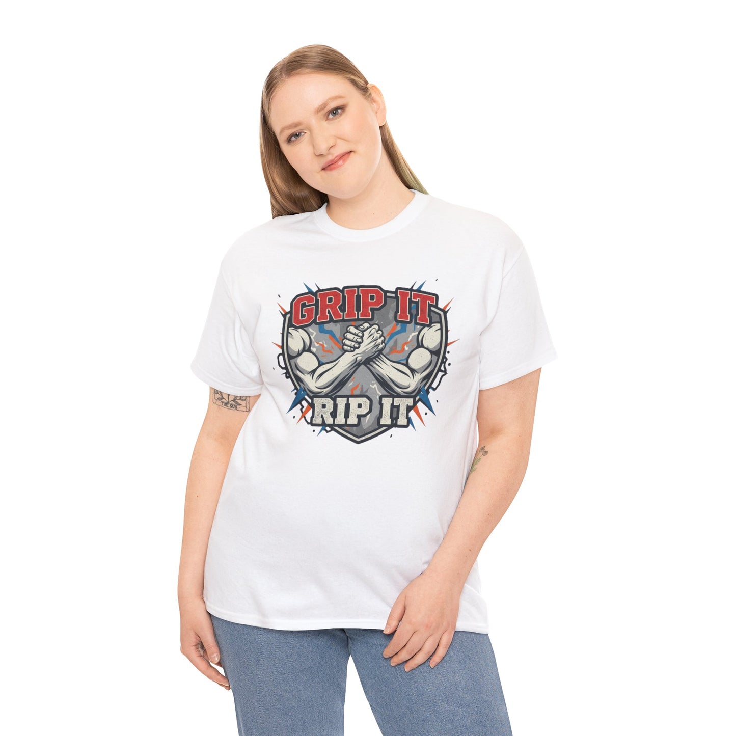 Arm Wrestling  - Grip It and Rip It Unisex Heavy Cotton T-Shirt