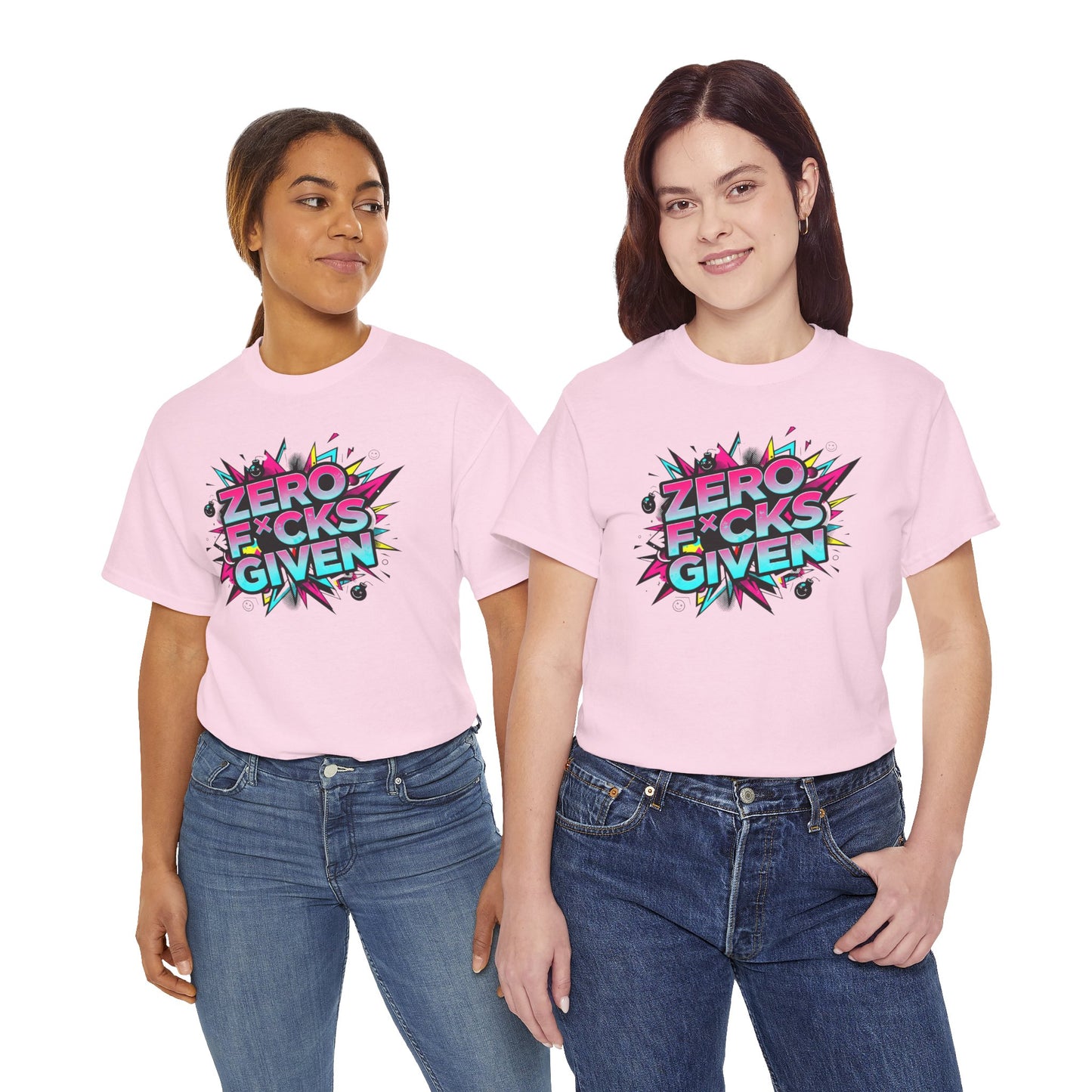Zero F*cks Given Graphic  | Retro Pop Art Statement Shirt