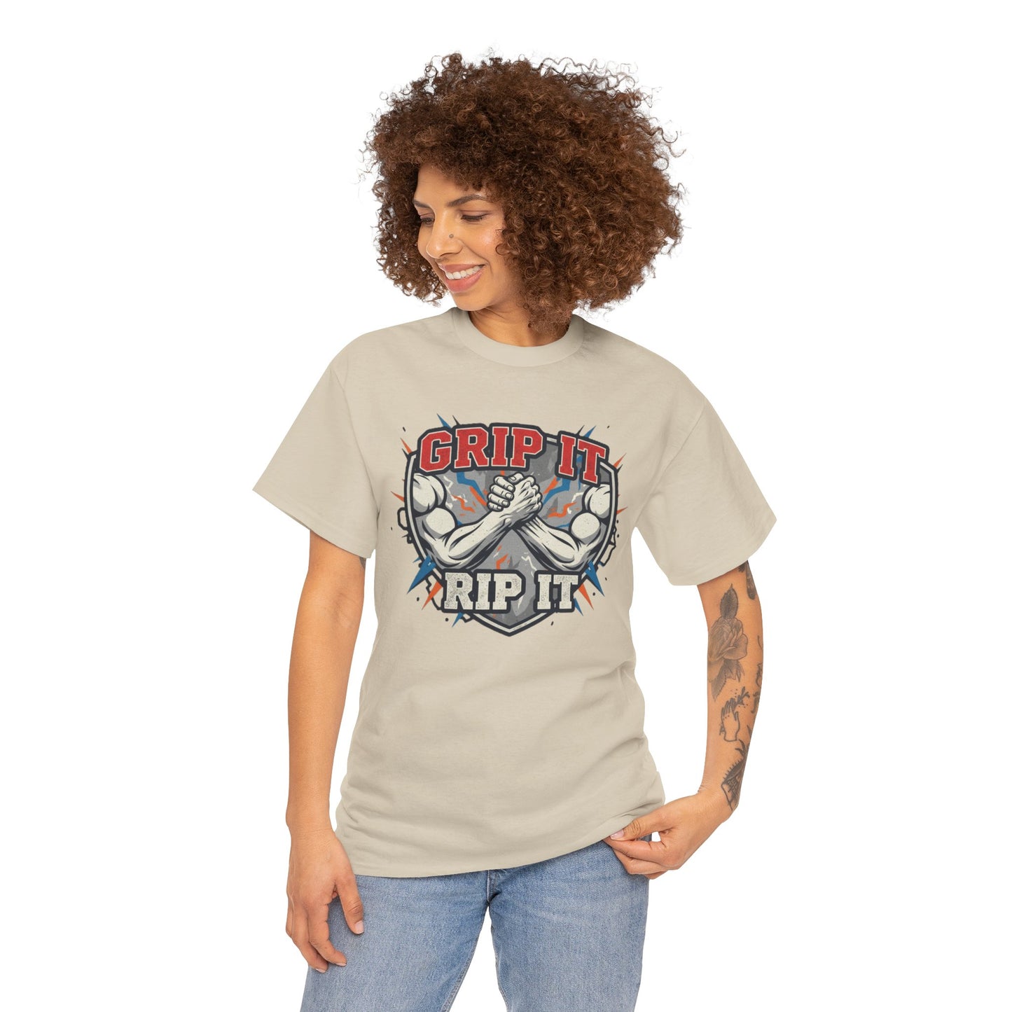 Arm Wrestling  - Grip It and Rip It Unisex Heavy Cotton T-Shirt