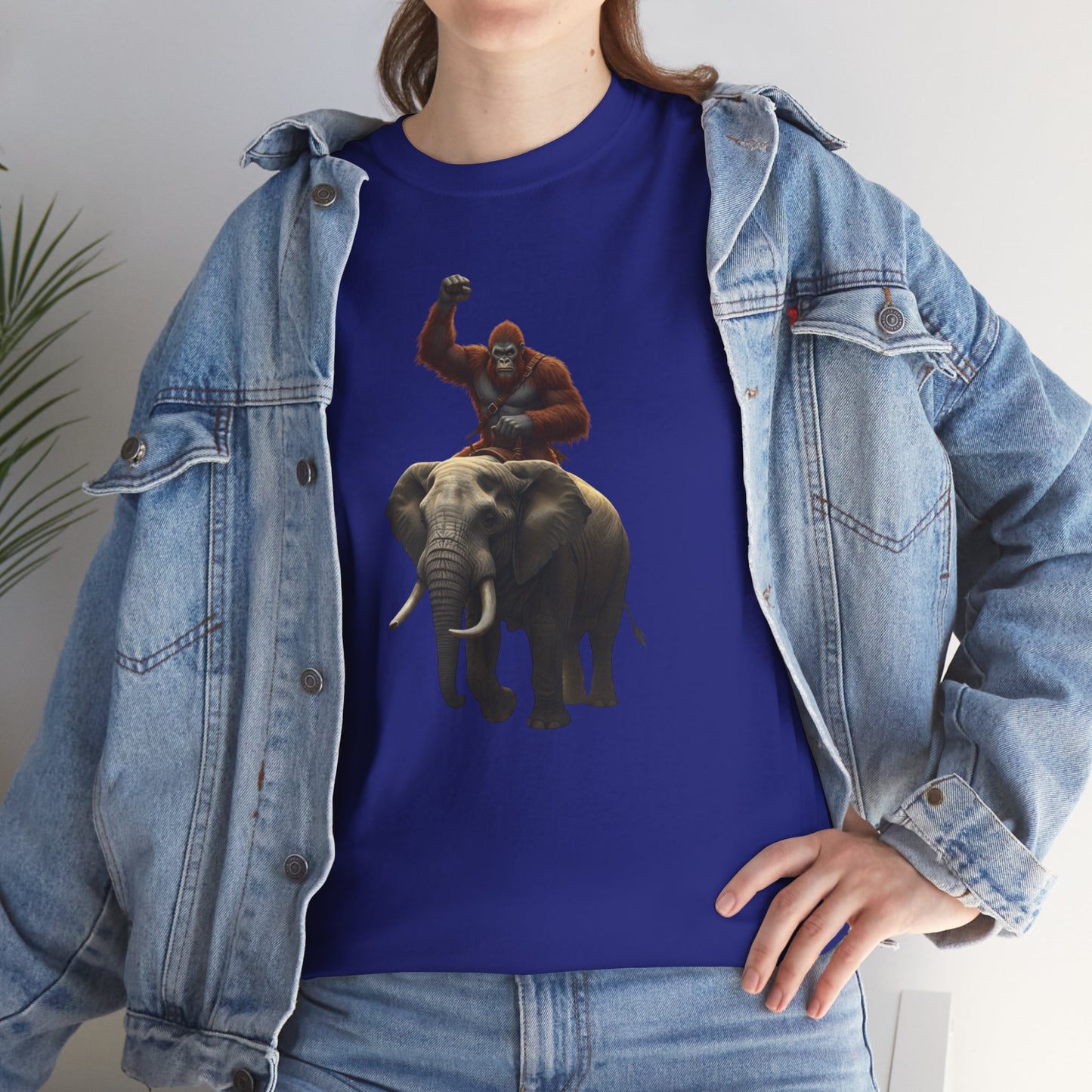 Bigfoot Riding Elephant Unisex T-Shirt