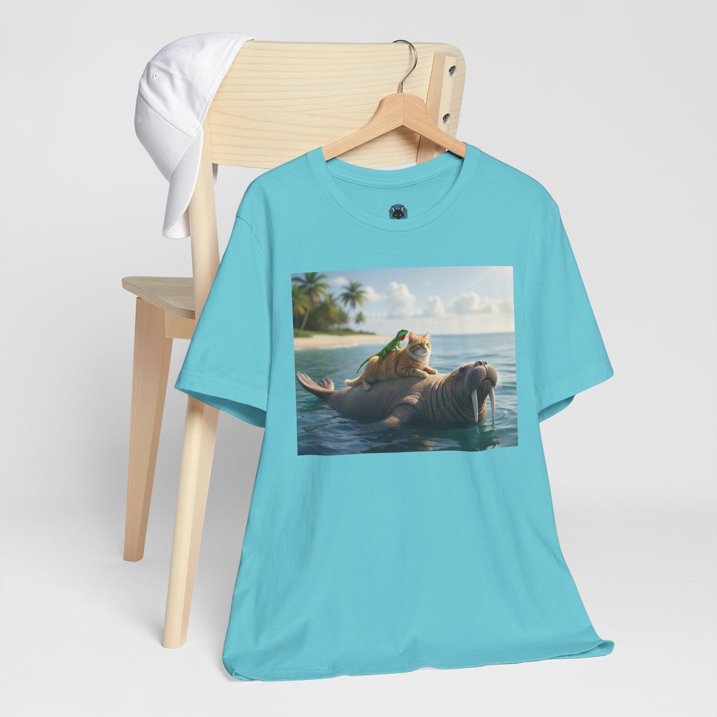 Ocean Friends Unisex T-Shirt - Walrus Cat Lizard Design
