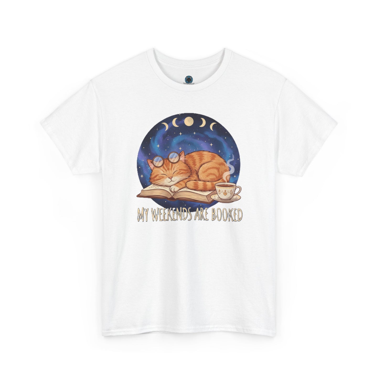 Sleeping Orange Cat shirt | My Weekends Are Booked, moon phases, cozy cat tee