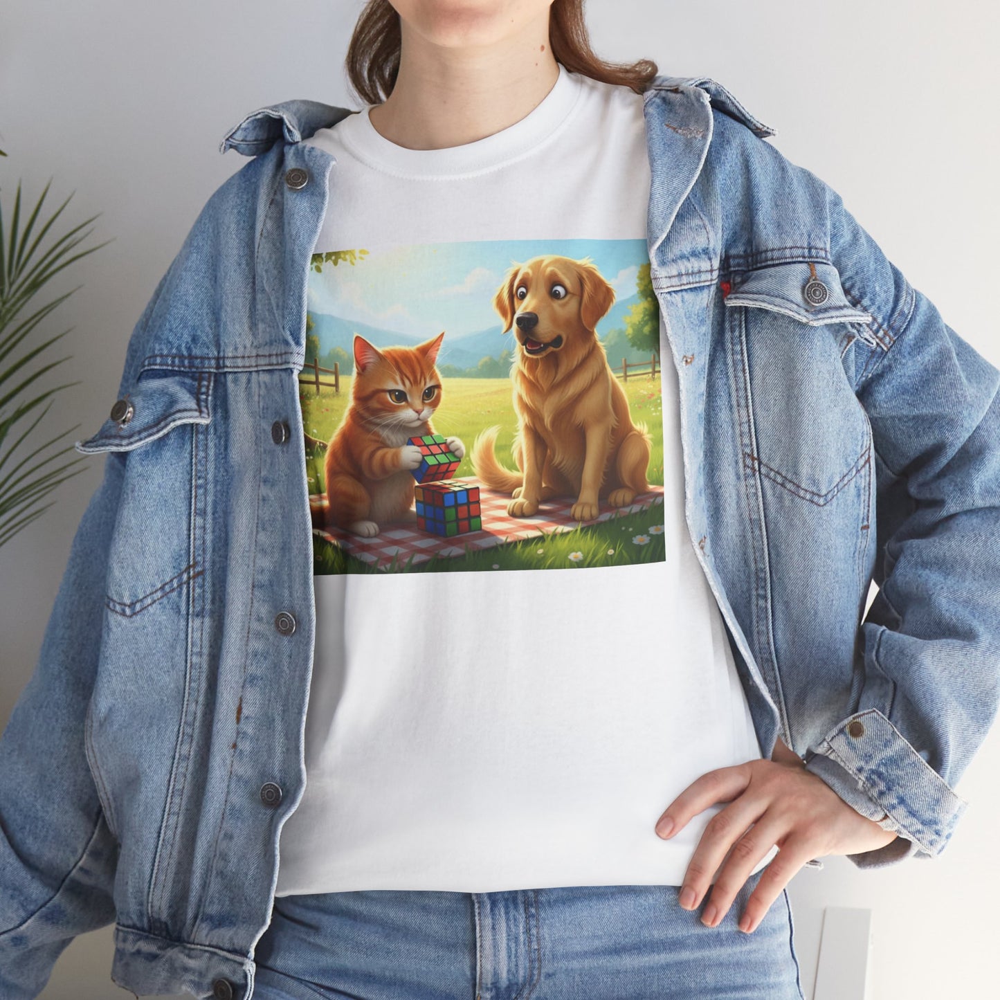 Cat and Dog Rubik's Cube T-Shirt