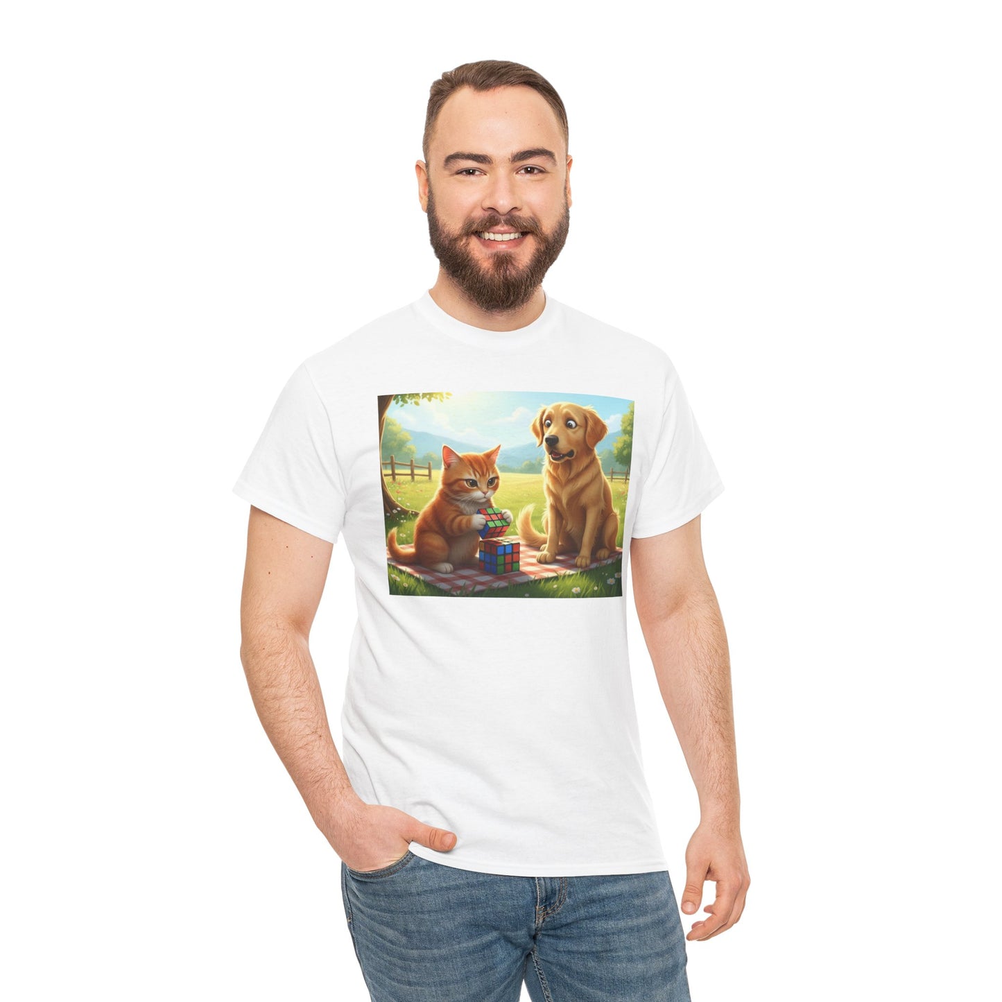 Cat and Dog Rubik's Cube T-Shirt