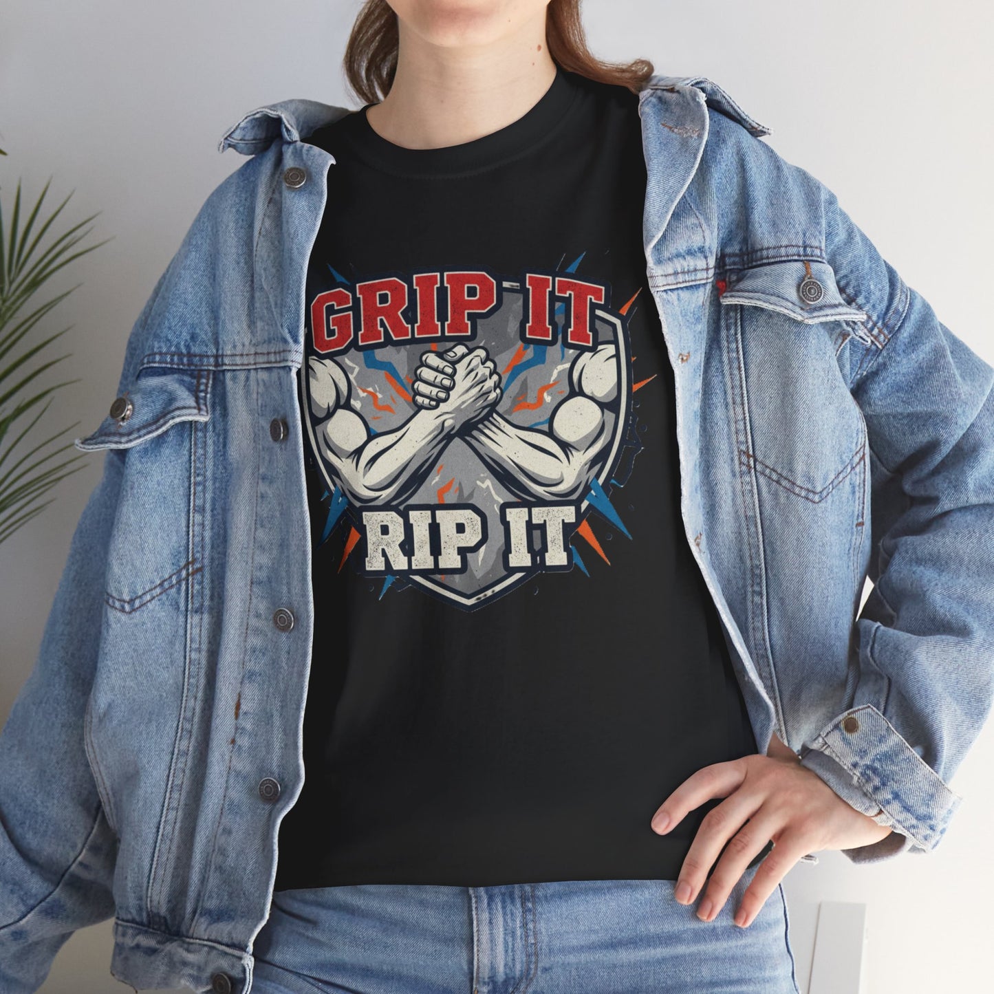 Arm Wrestling  - Grip It and Rip It Unisex Heavy Cotton T-Shirt