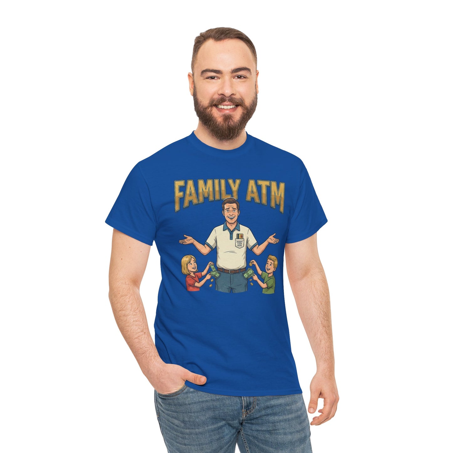 Family ATM Funny Dad Shirt, Father's Day Gift, Husband Birthday Idea, Dad Bank Tee, Humor Top For Men