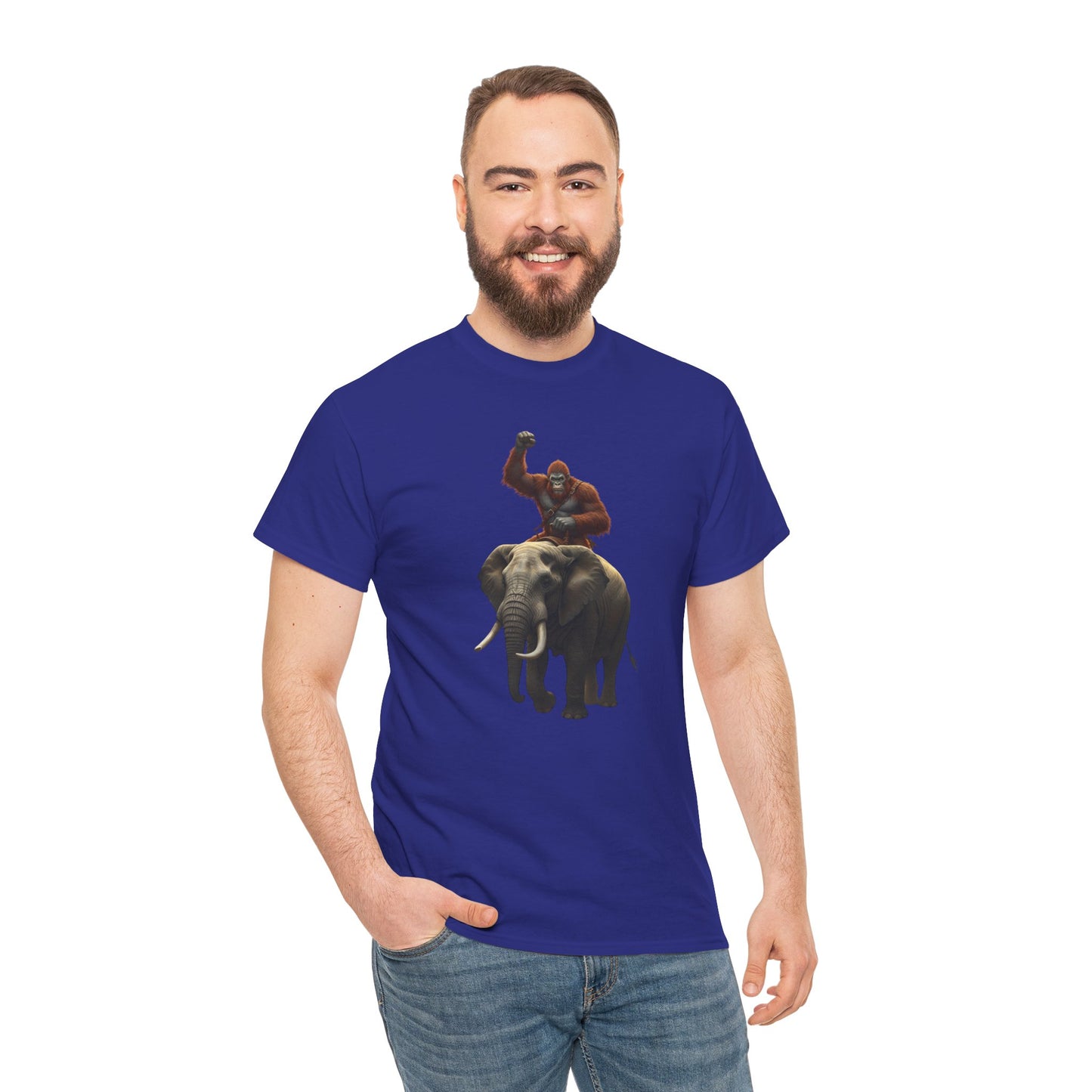 Bigfoot Riding Elephant Unisex T-Shirt