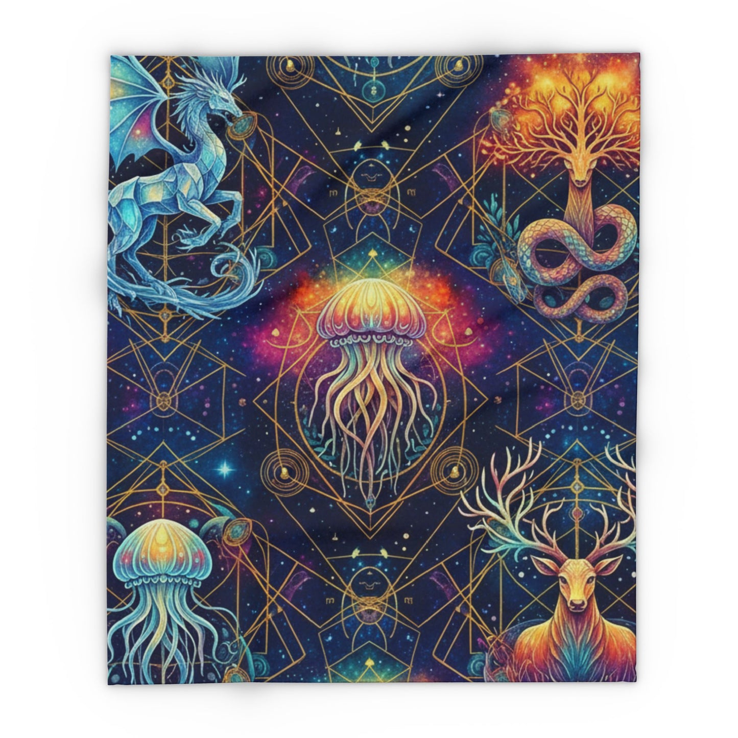 Fleece Blanket - Geo-Bloom Arctic Design
